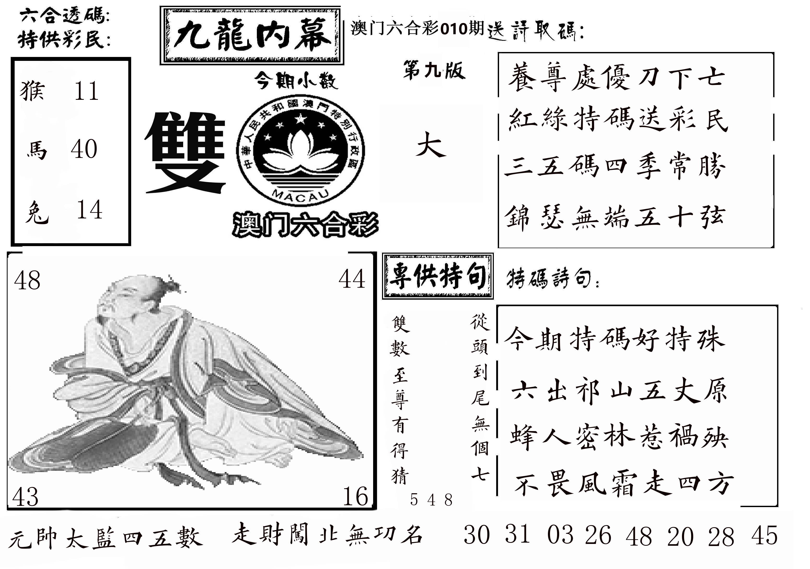 澳门传真3 第10期