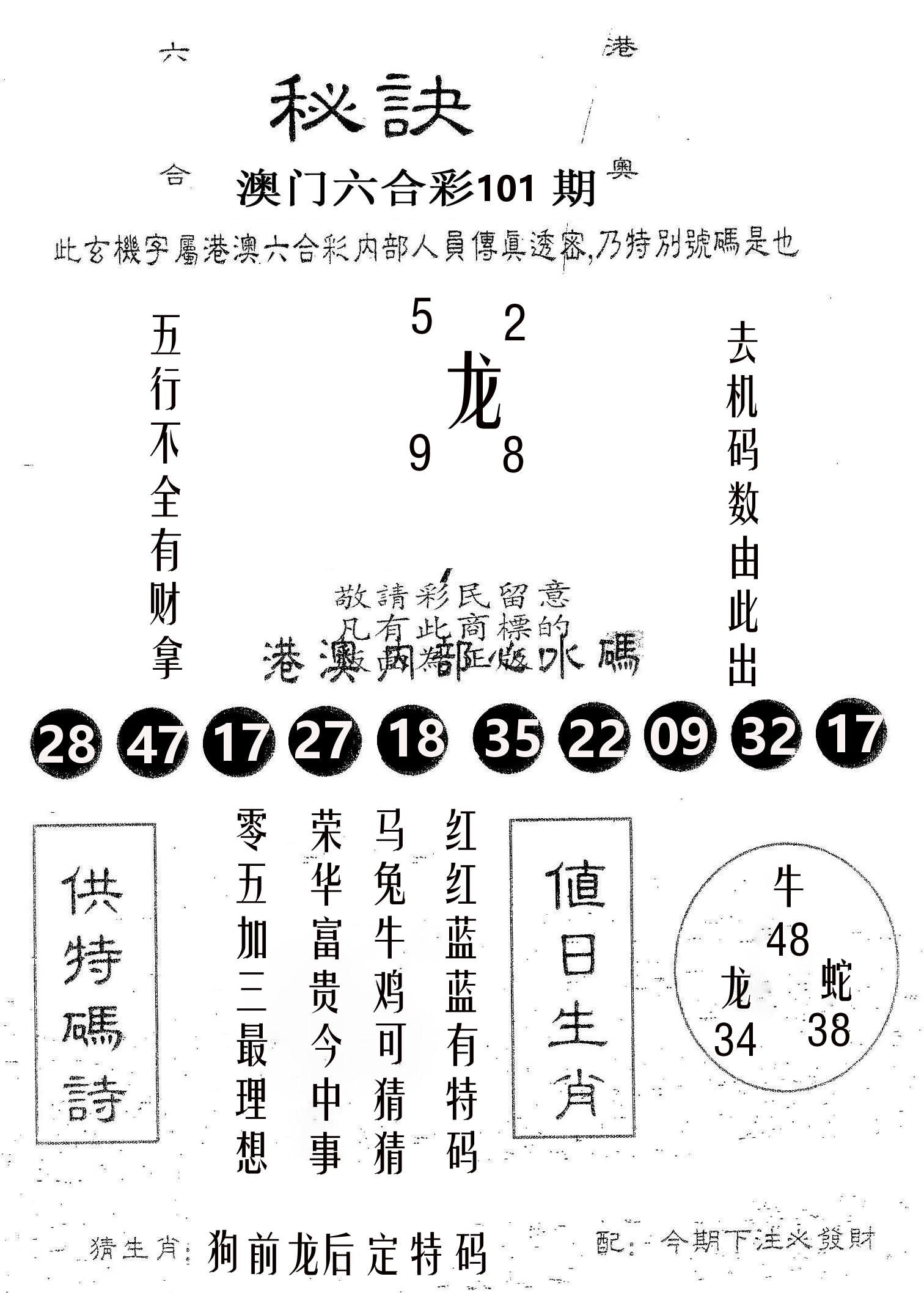 秘决 第101期