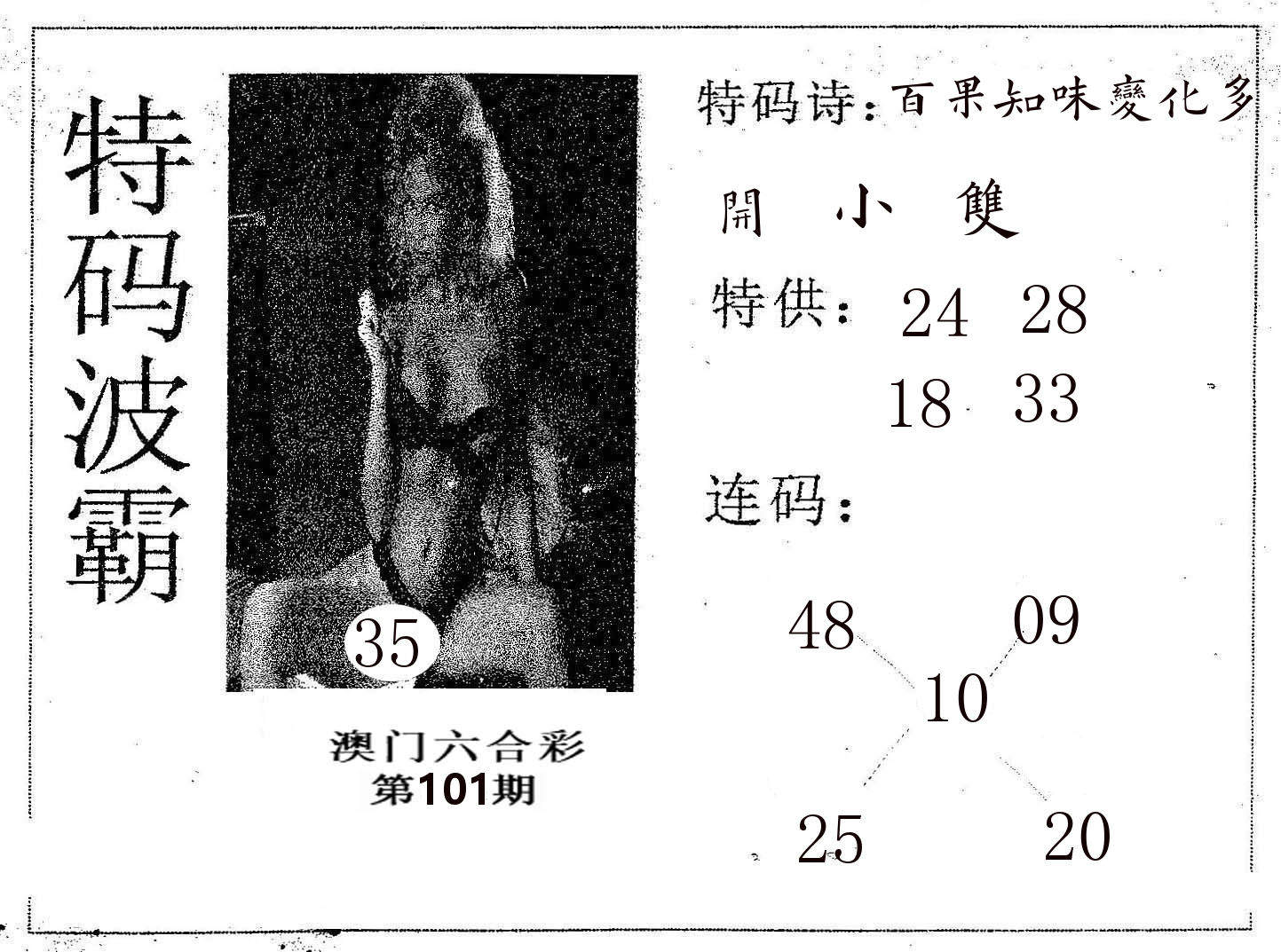 特码波霸 第101期