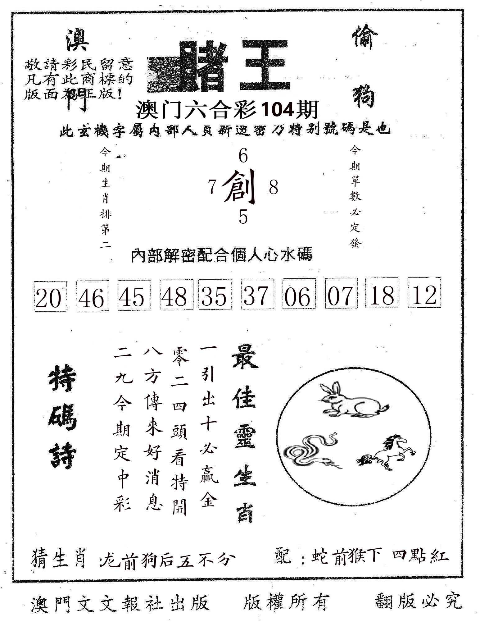 赌王 第104期