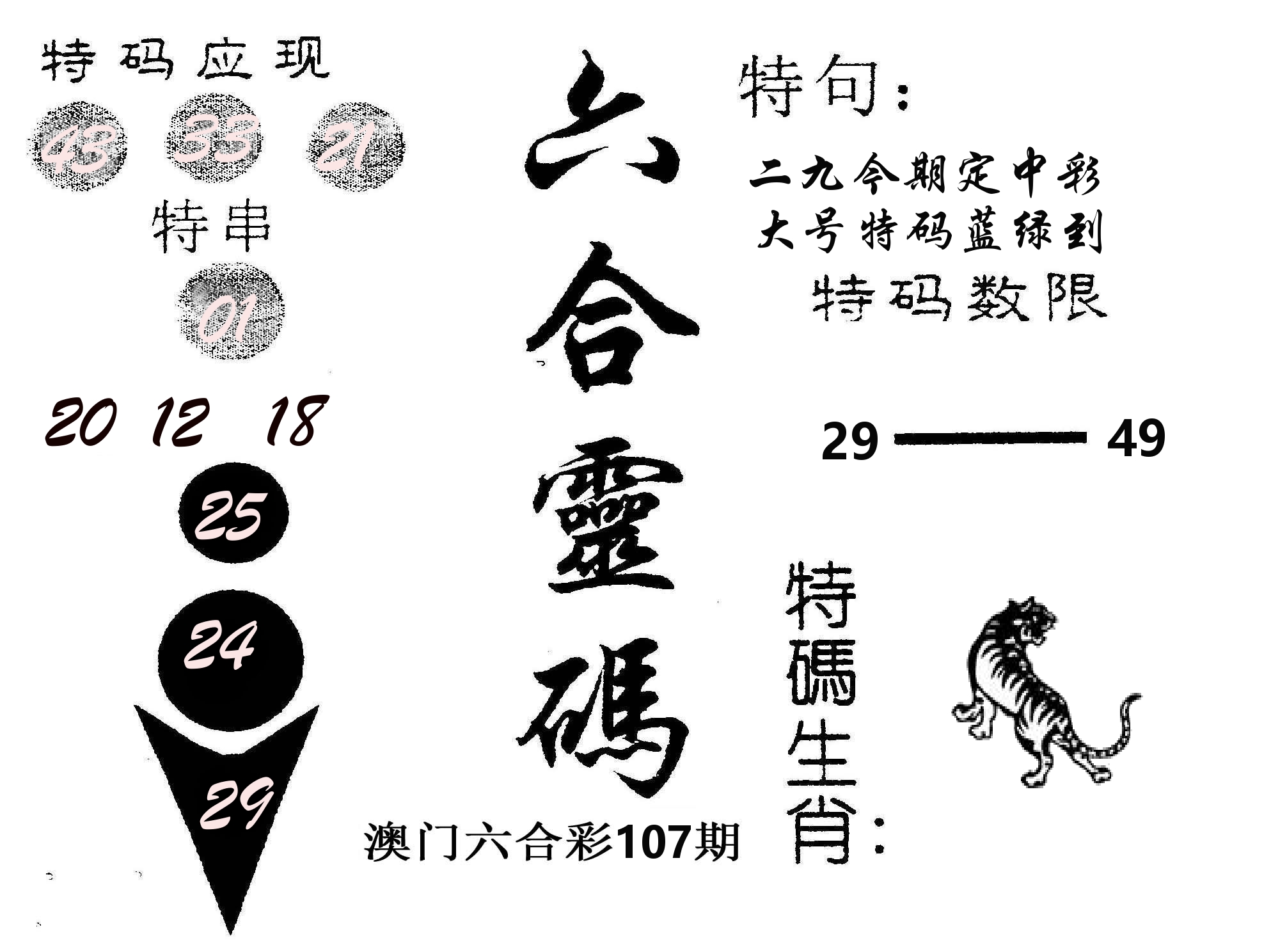 六合灵码 第107期