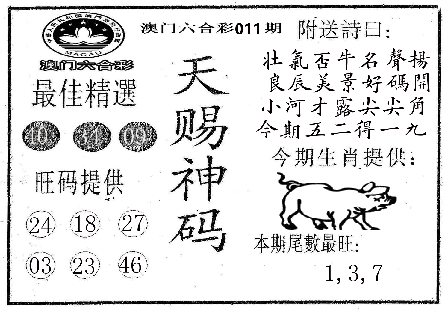 天赐神码 第11期