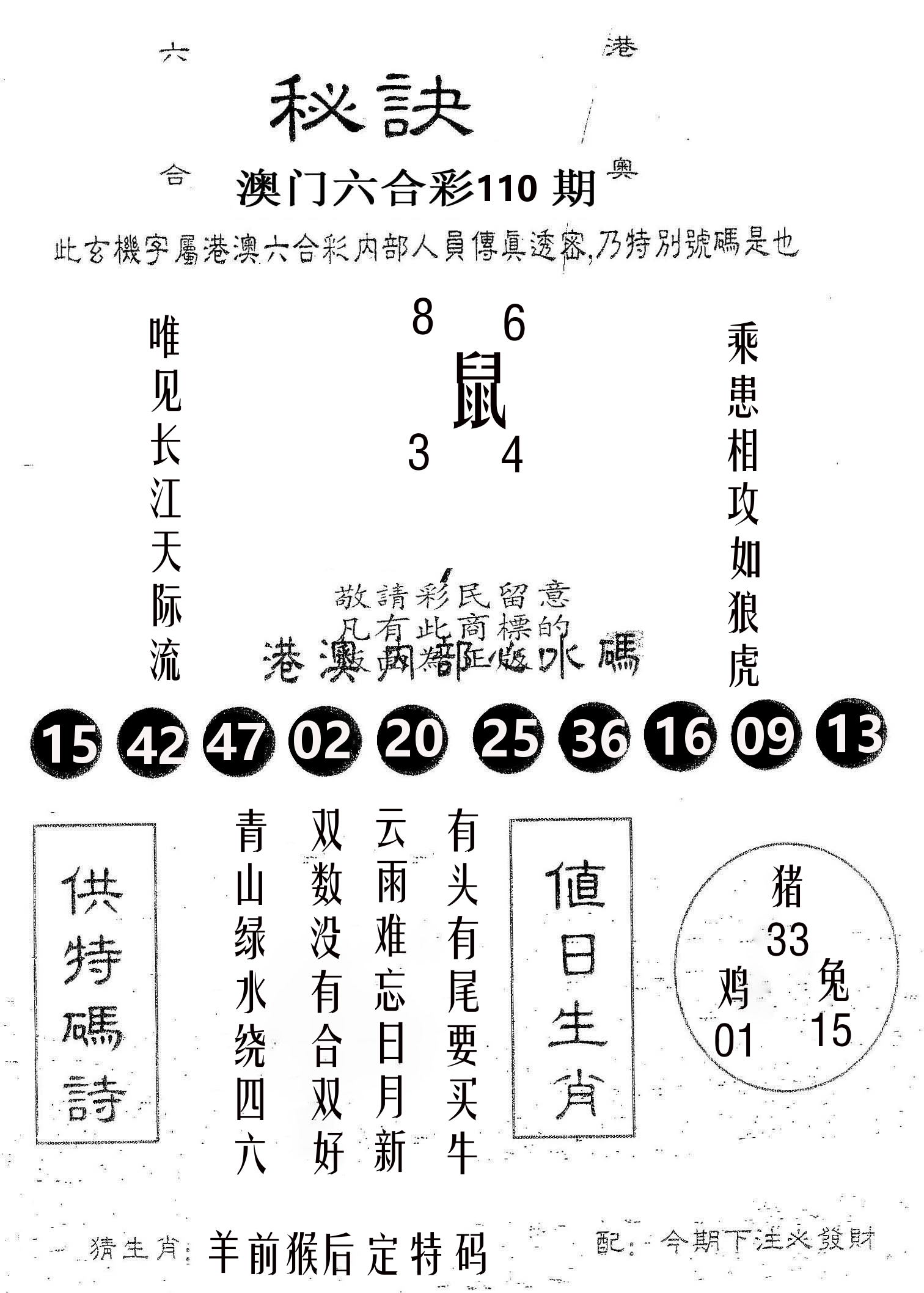秘决 第110期