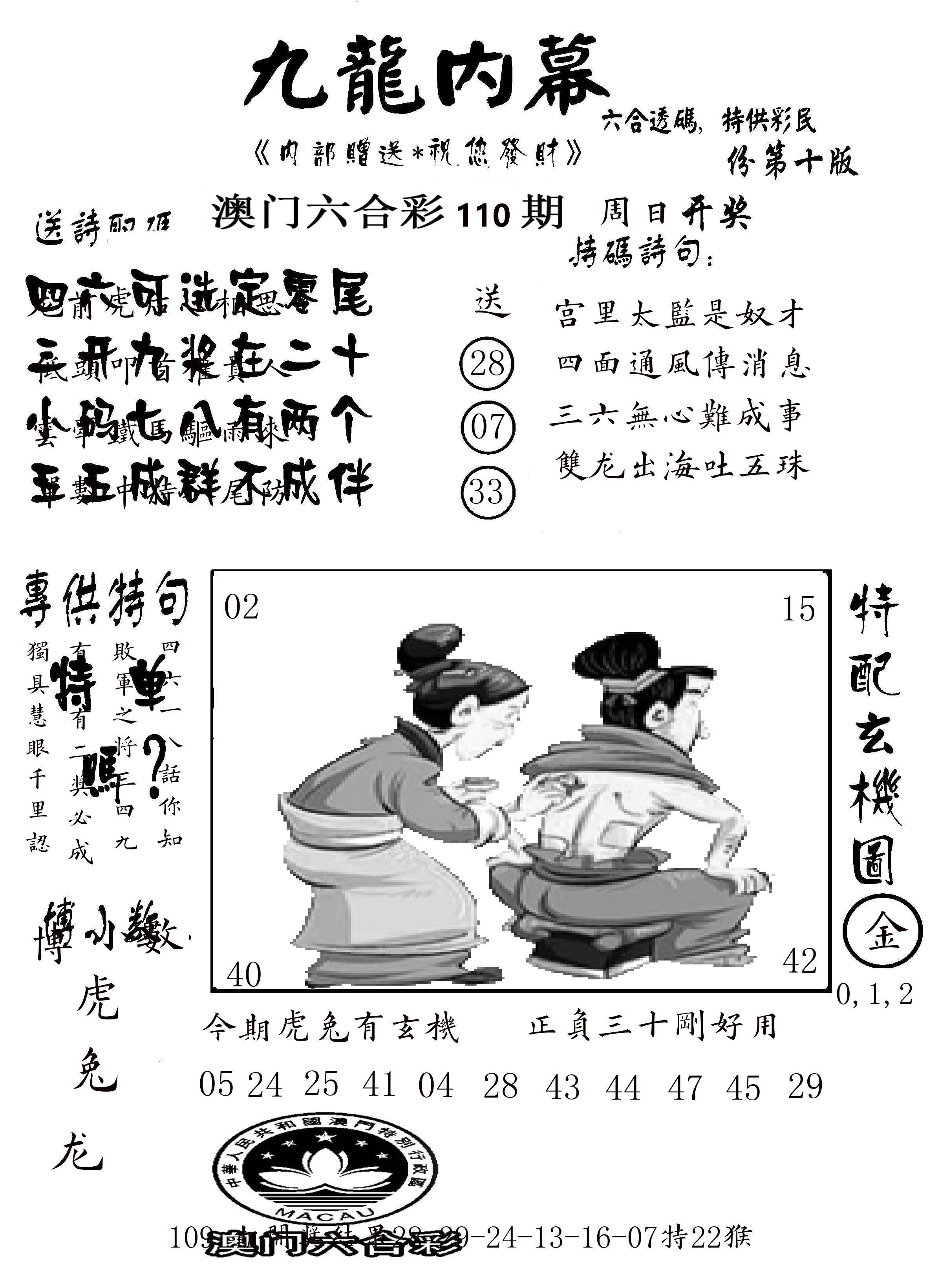 澳门传真2 第110期