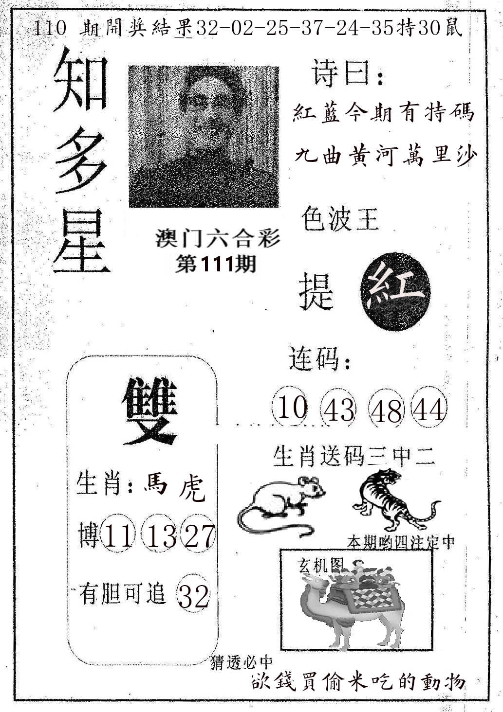 知多星 第111期