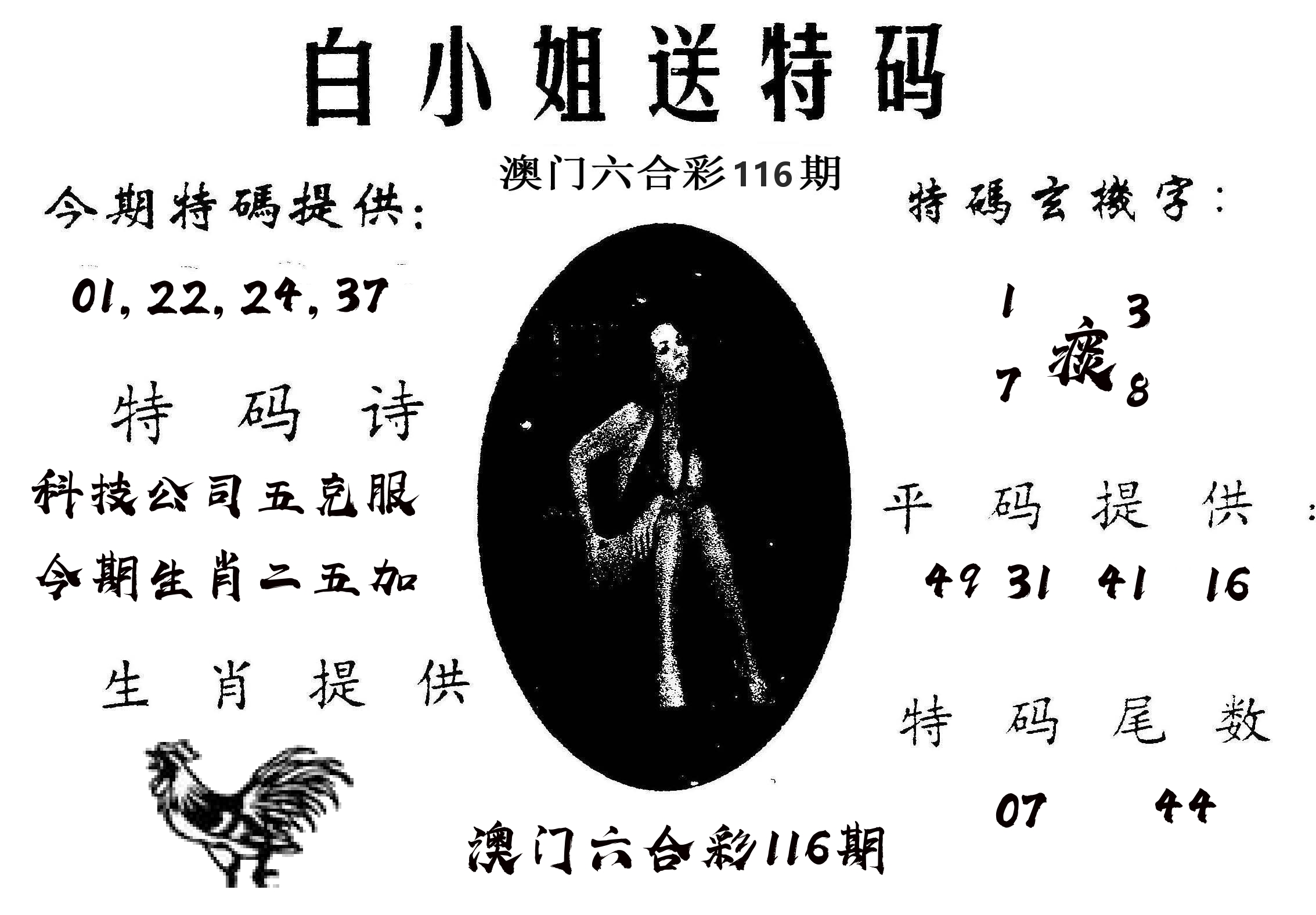 白姐送特 第116期