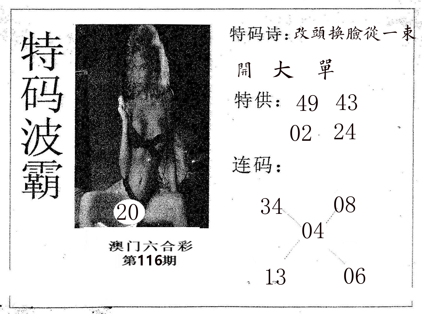 特码波霸 第116期