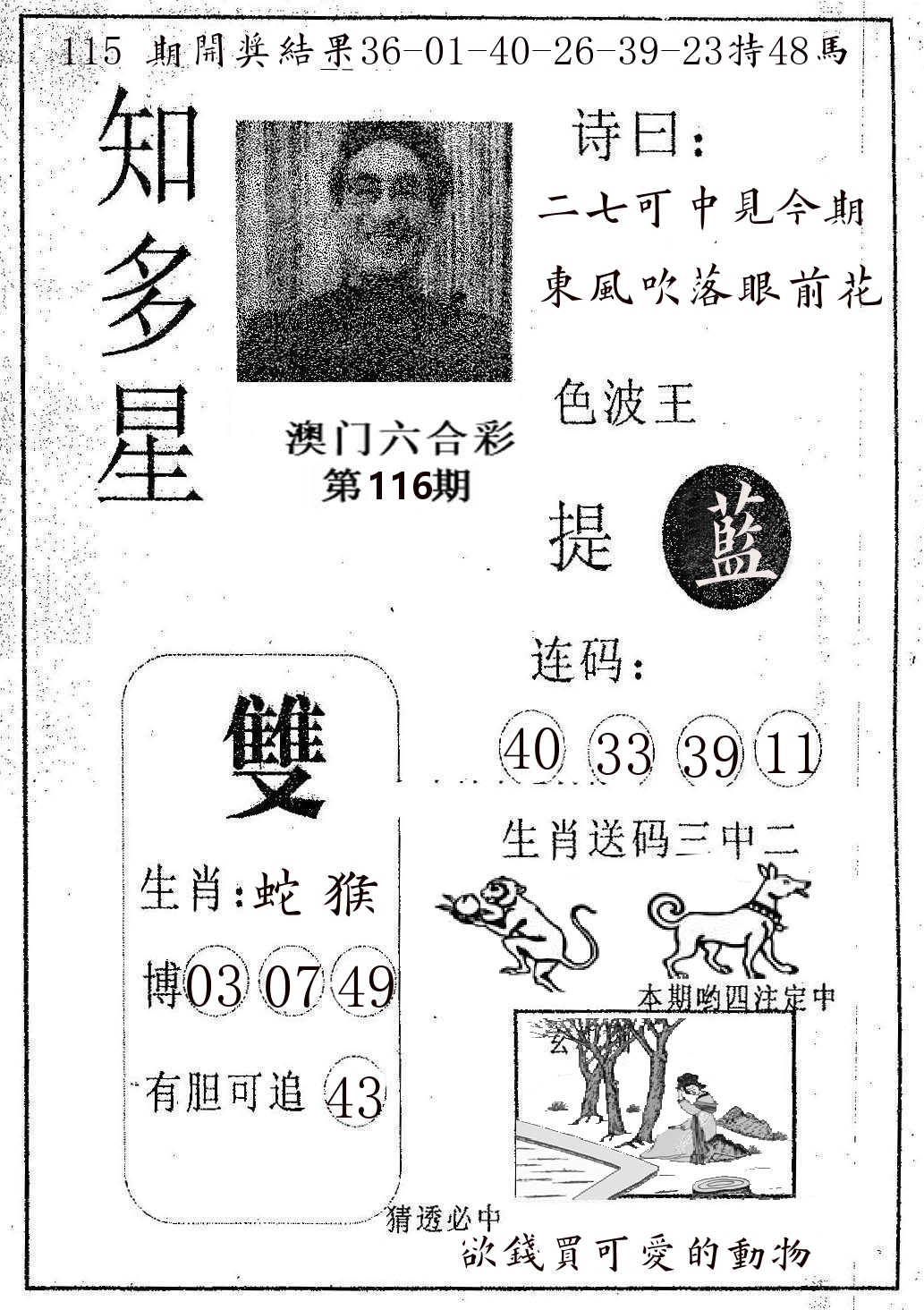 知多星 第116期
