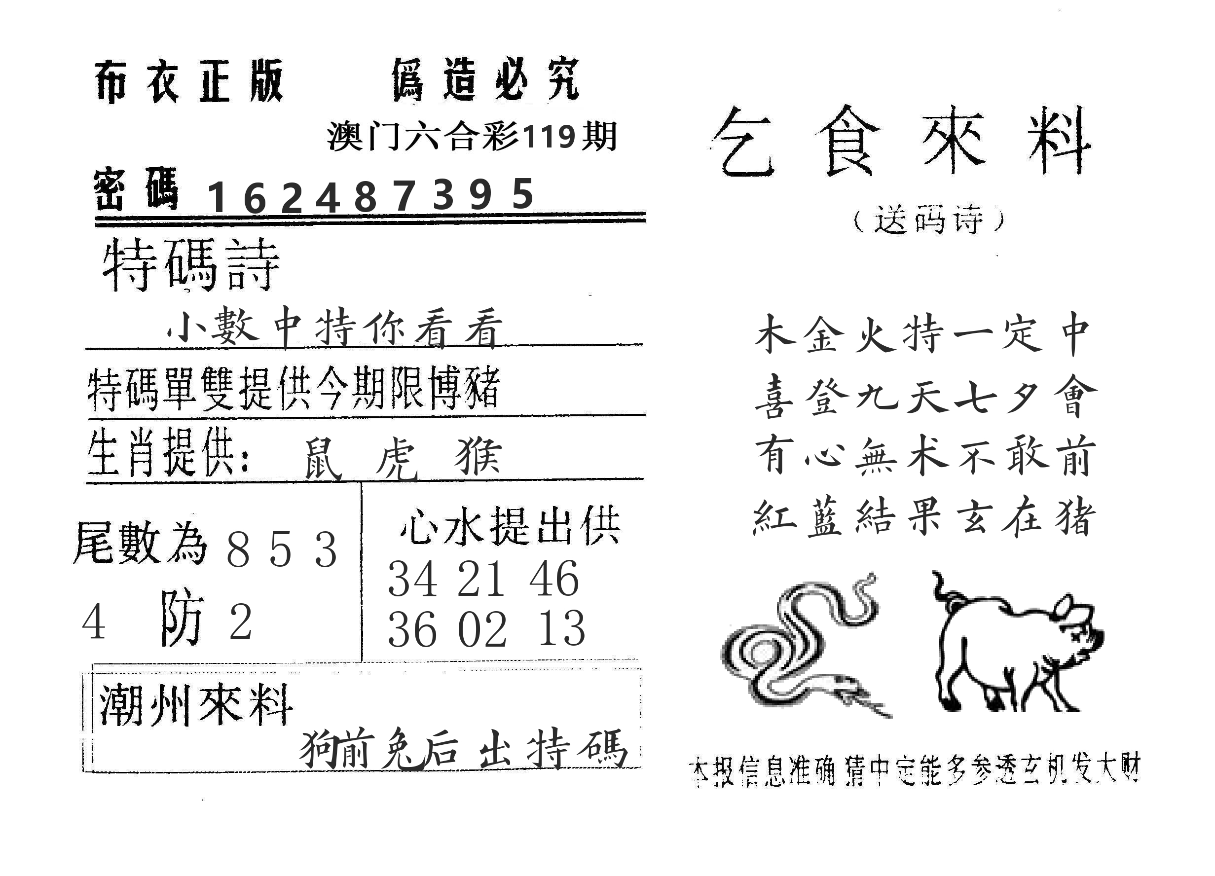 乞食来料 第119期