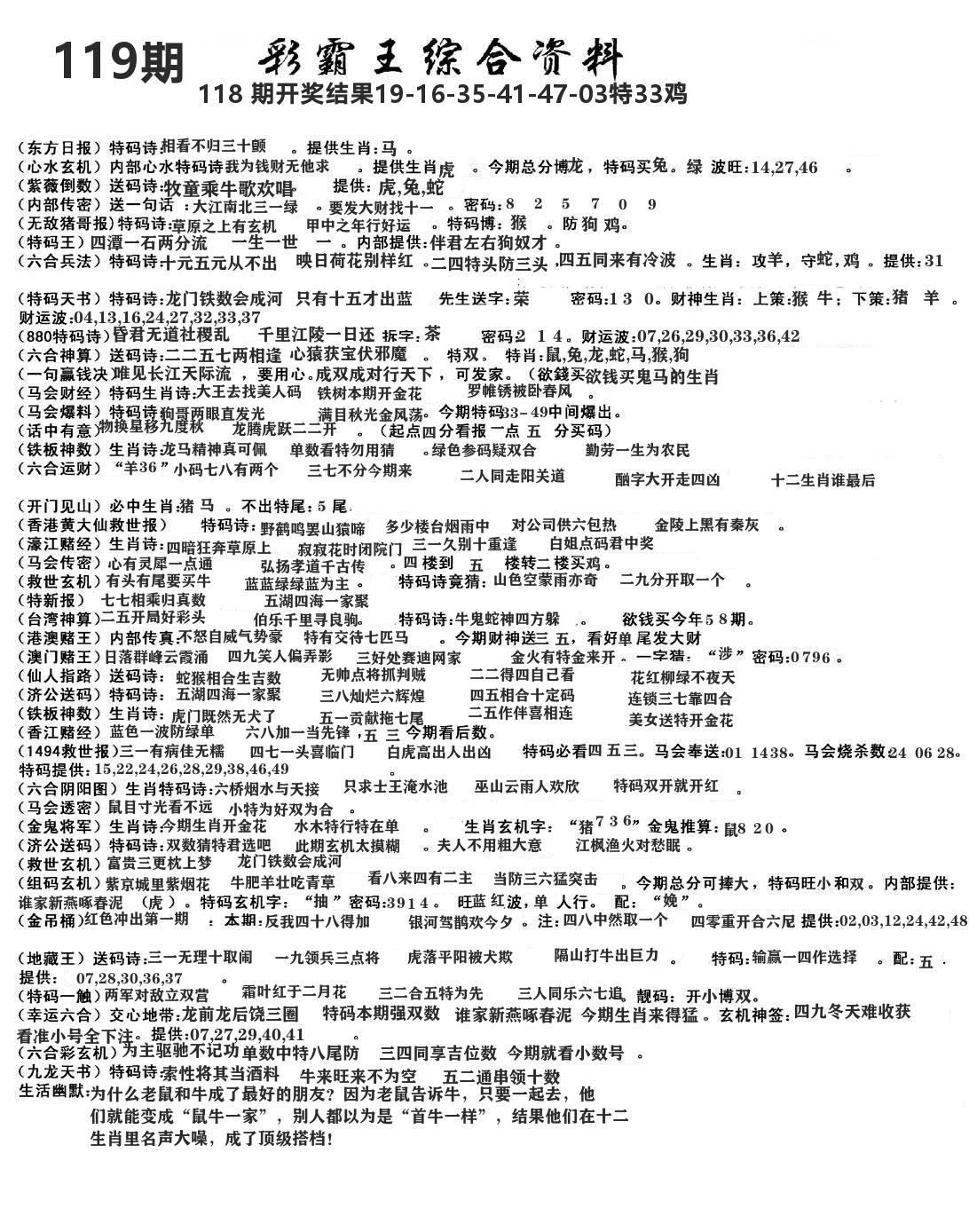 澳门综合资料 第119期