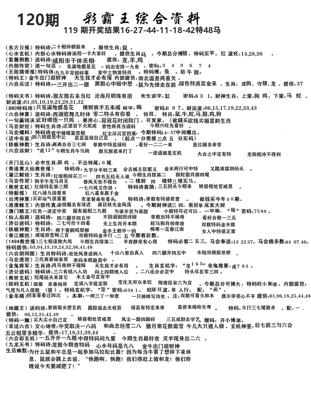 澳门综合资料 第120期