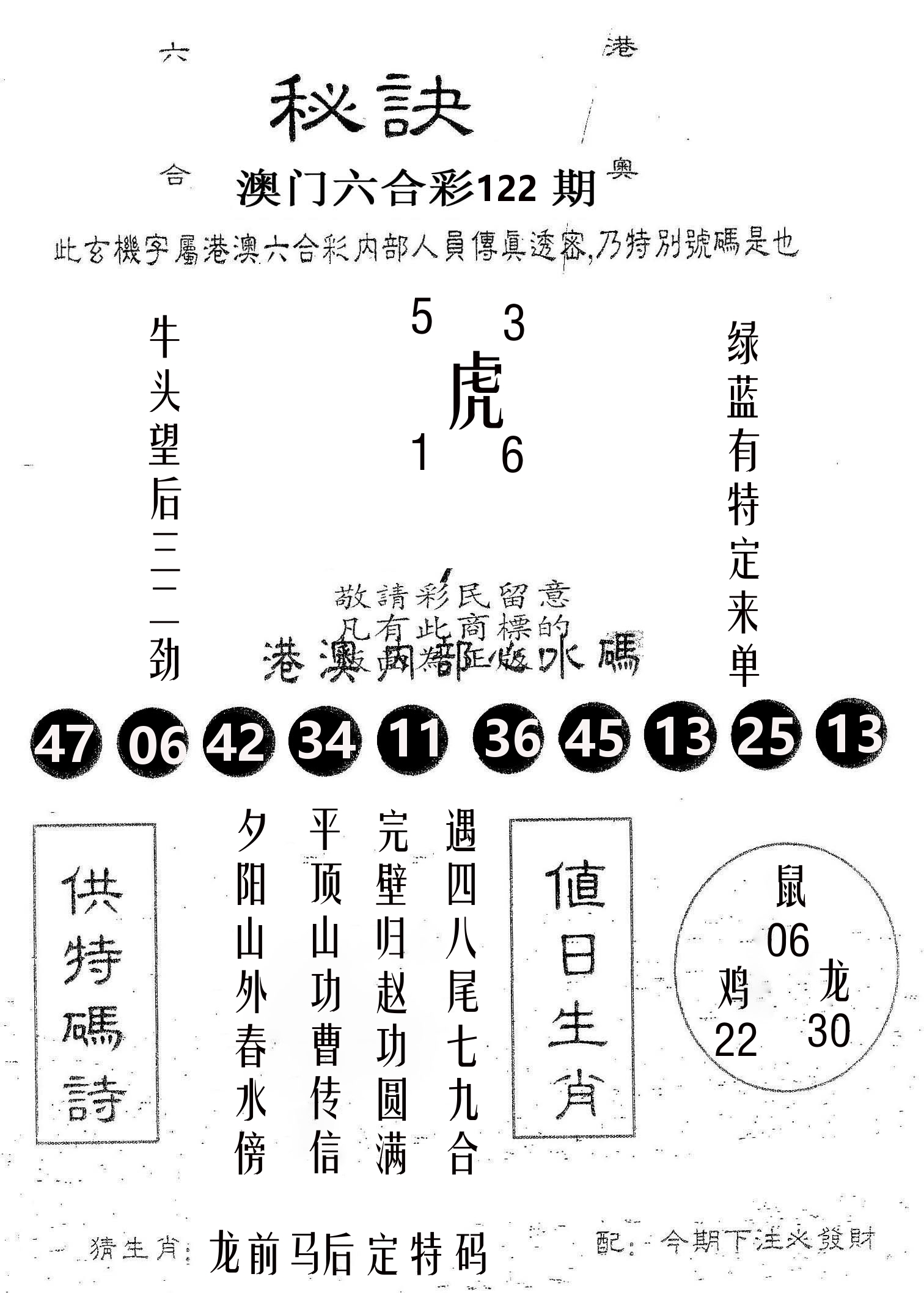 秘决 第122期
