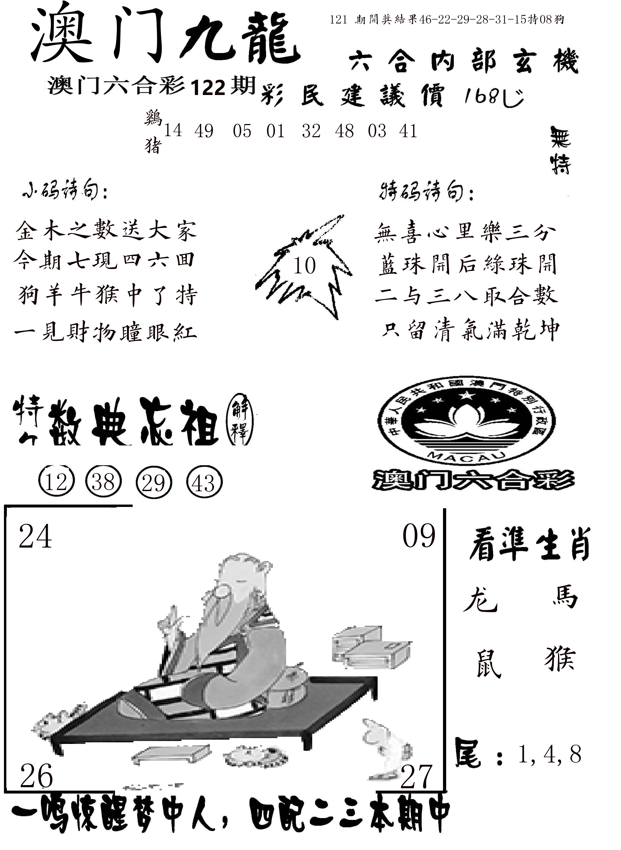 澳门传真1 第122期