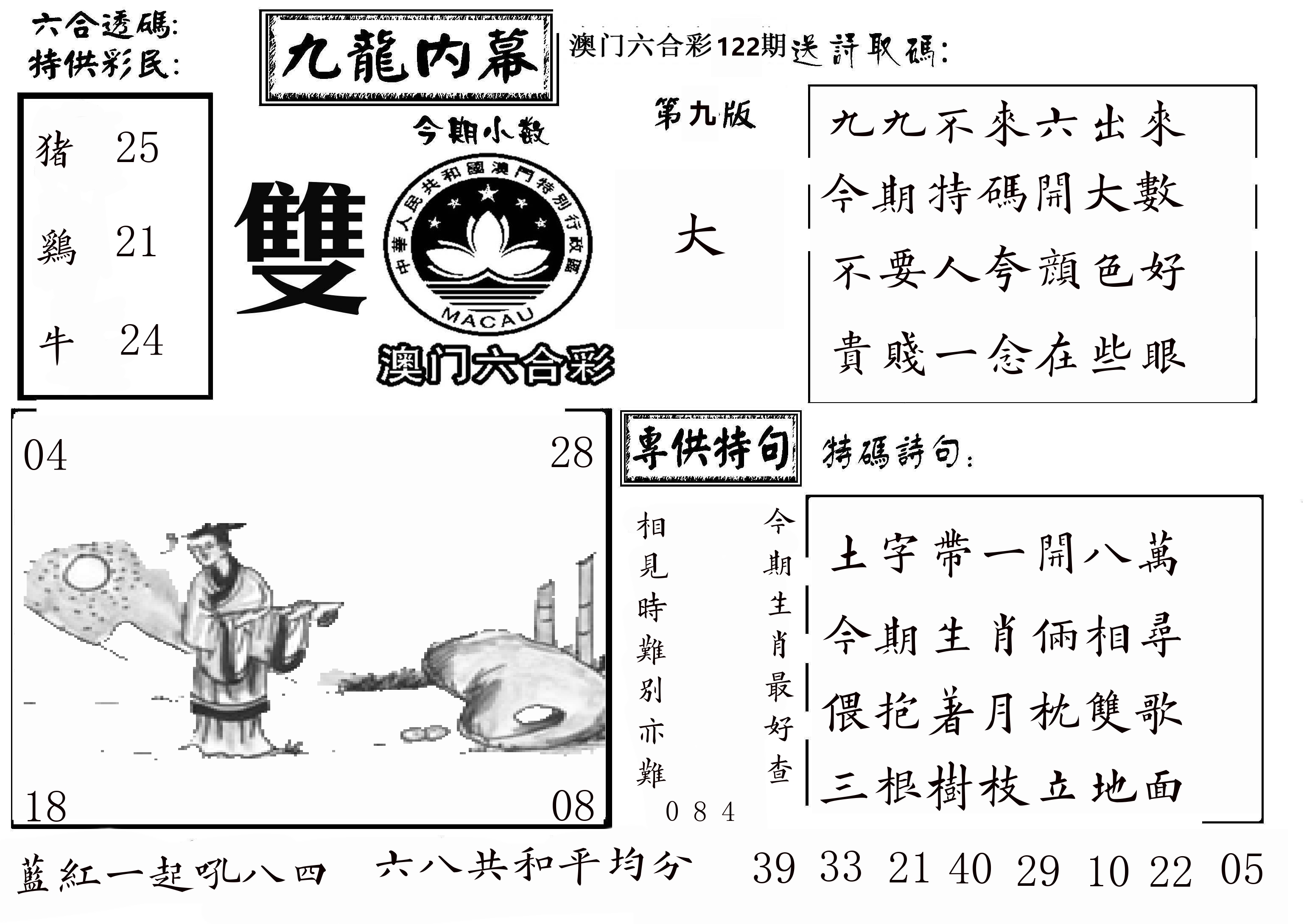 澳门传真3 第122期