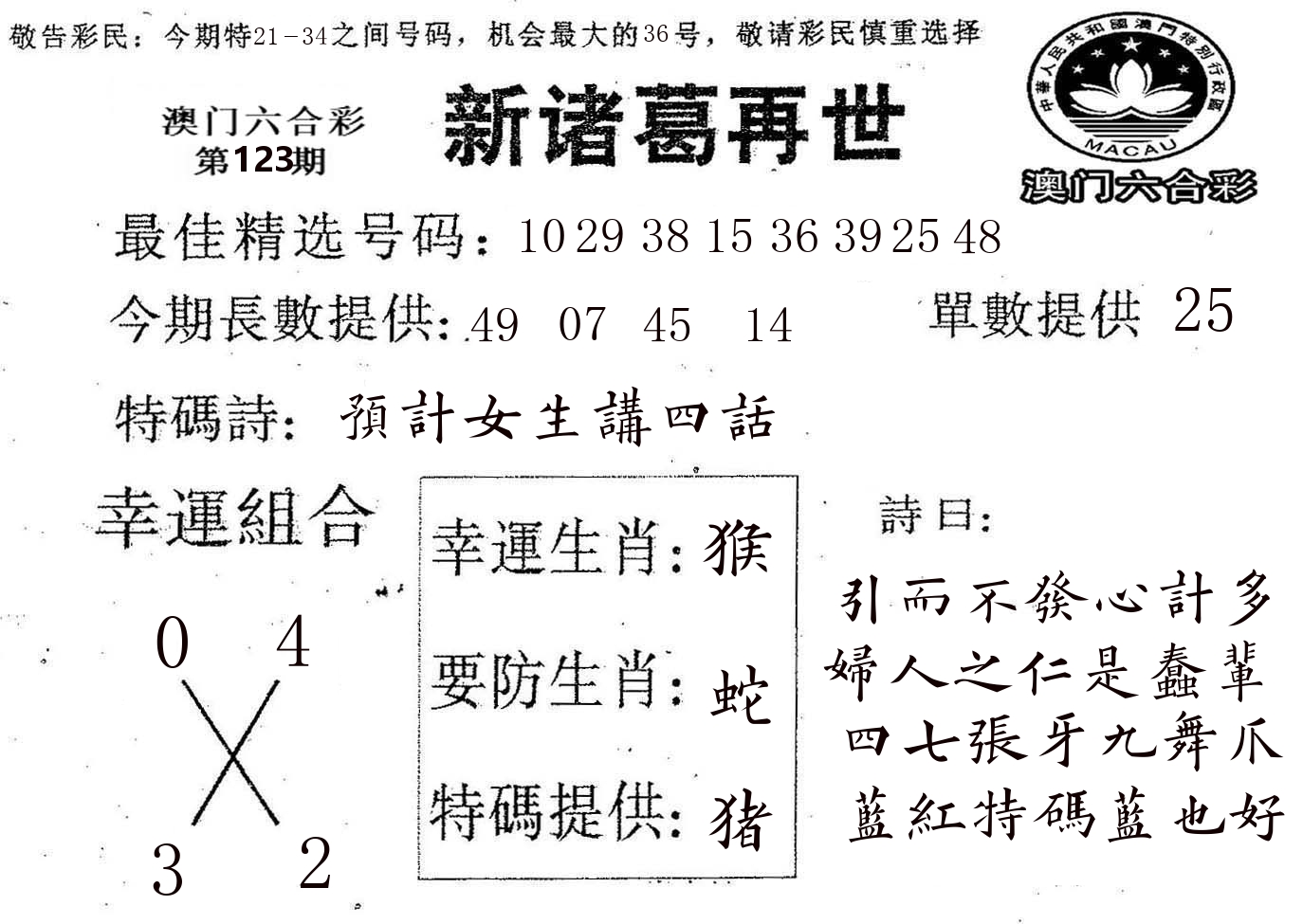 新诸葛 第123期