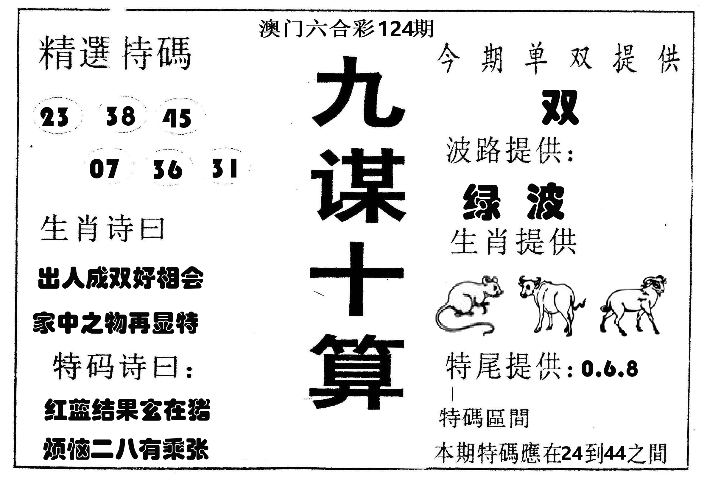 九谋十算 第124期