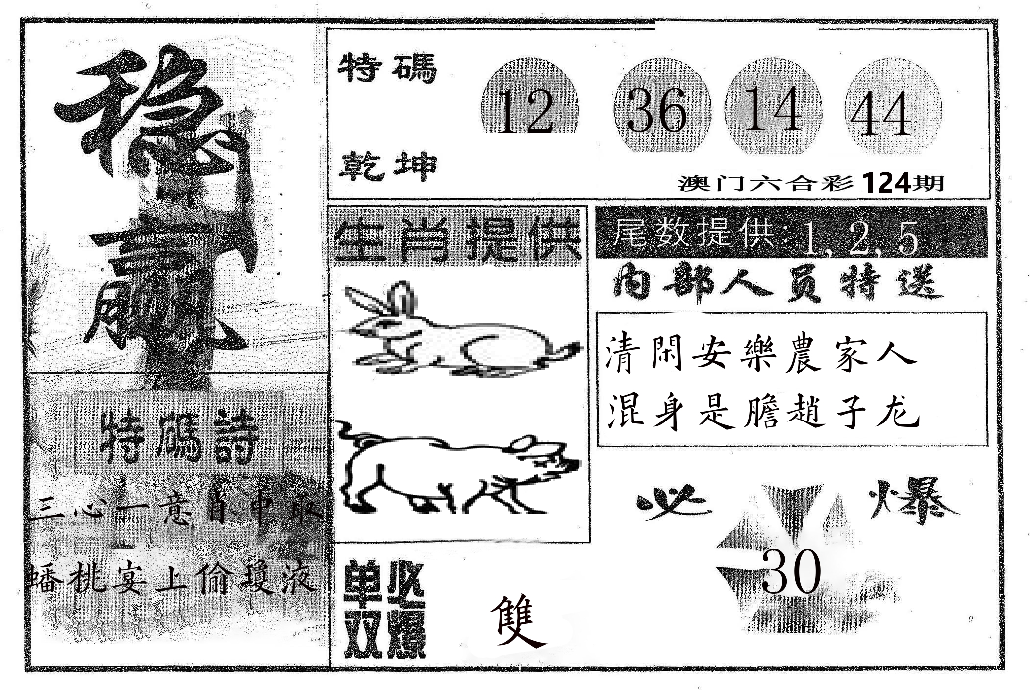 稳赢 第124期