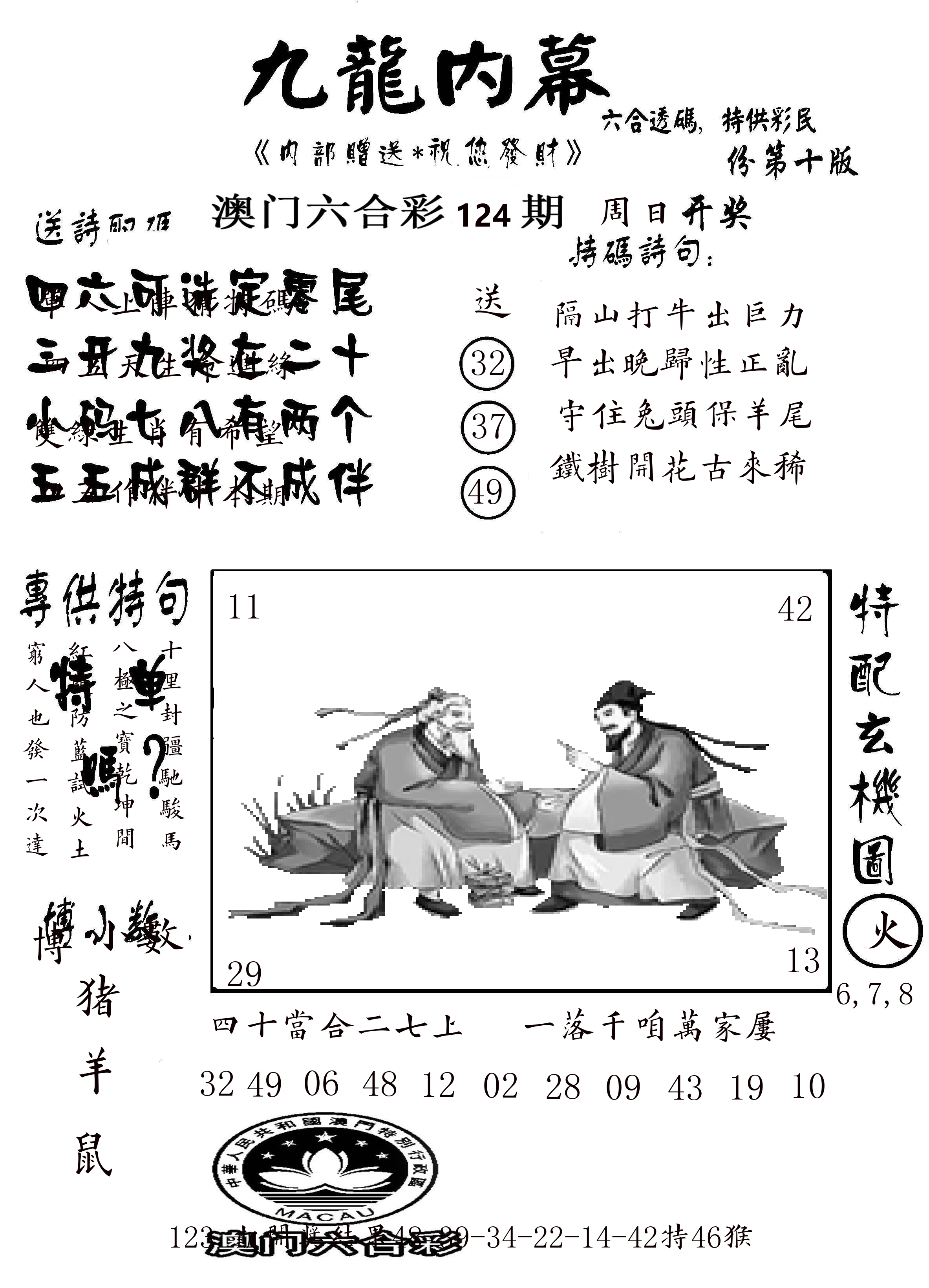 澳门传真2 第124期