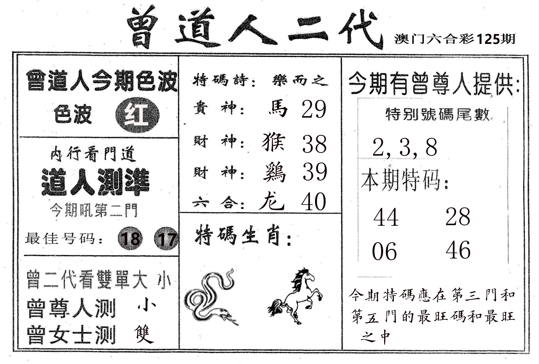 曾二代 第125期