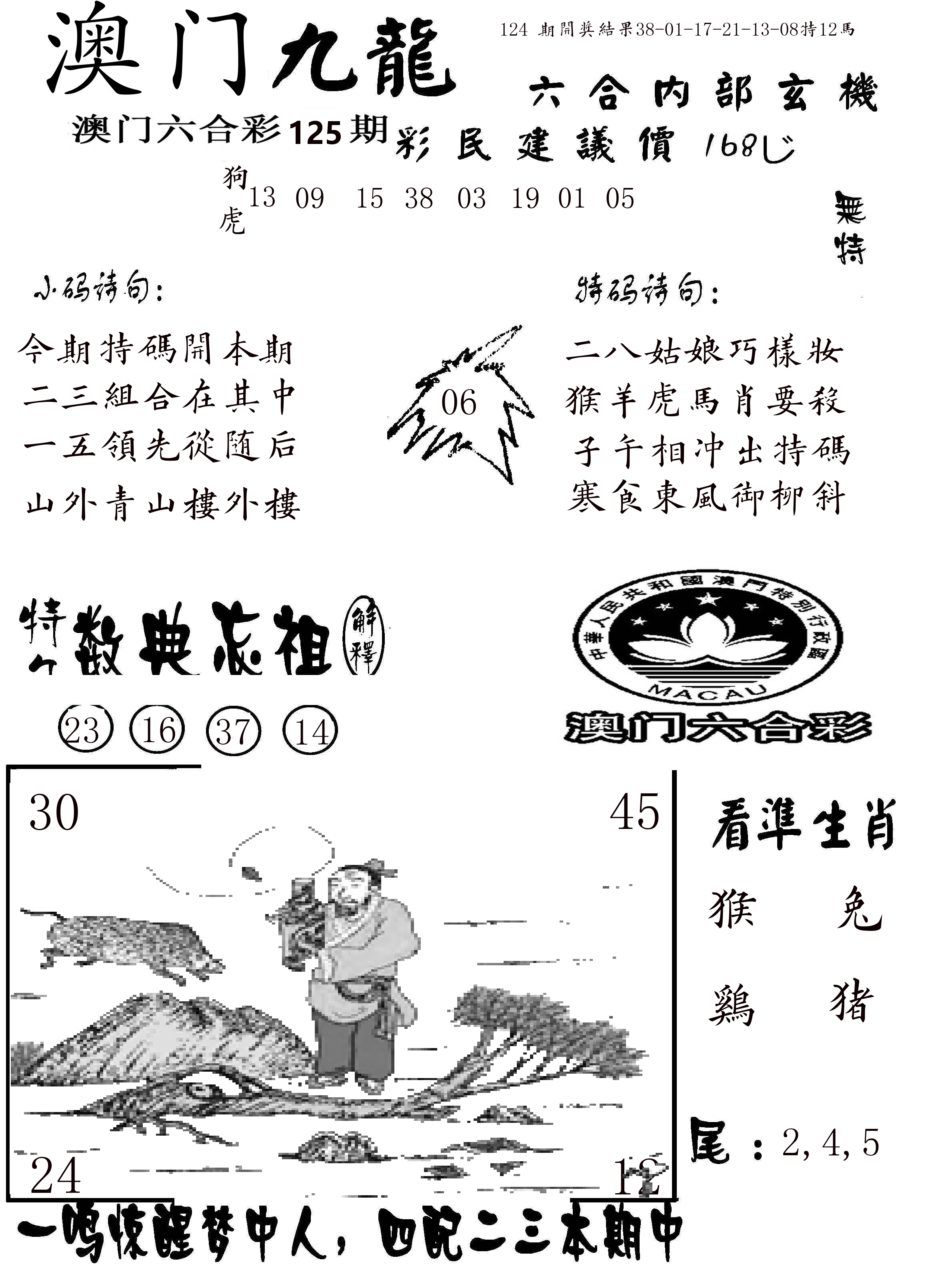 澳门传真1 第125期