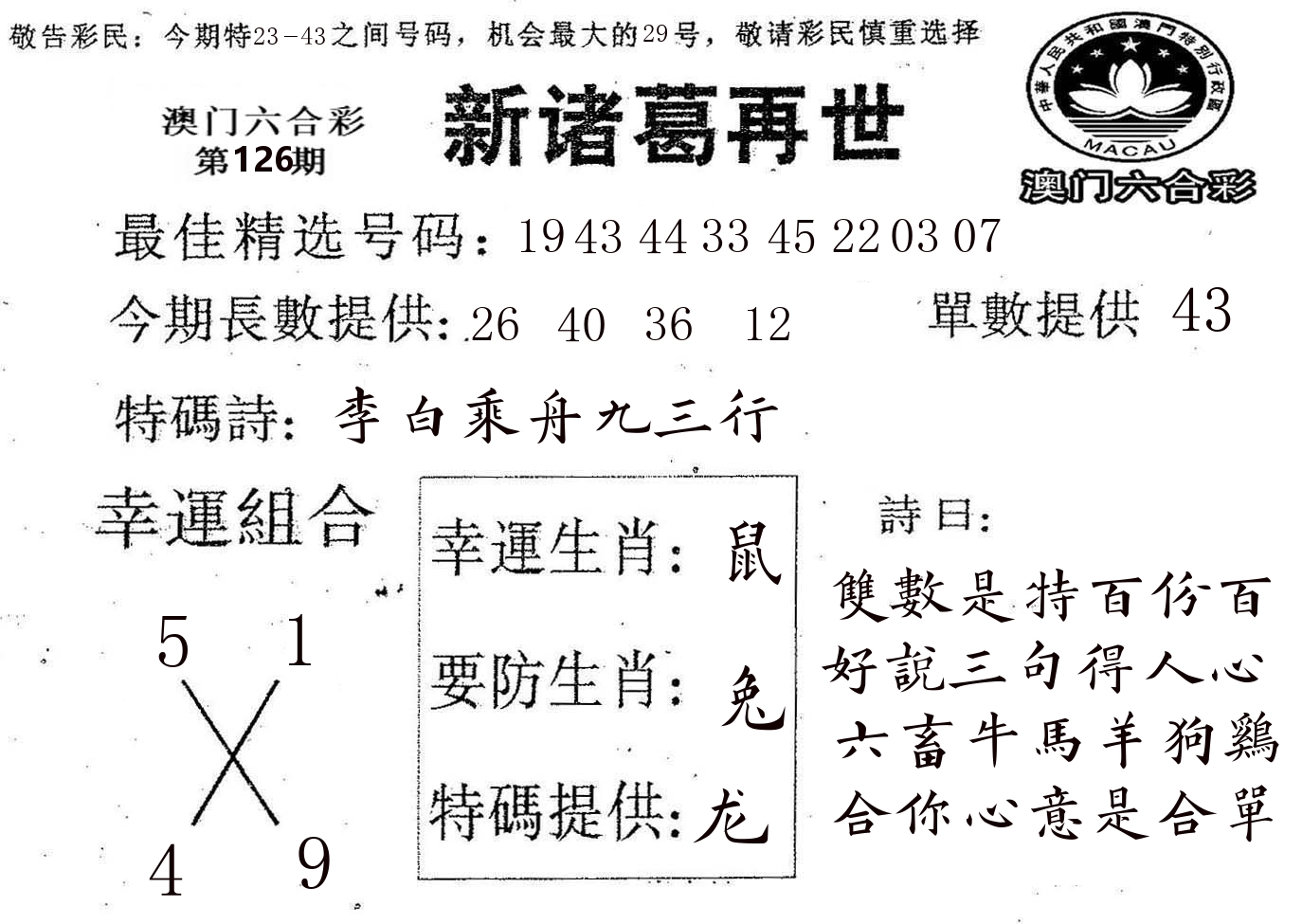 新诸葛 第126期