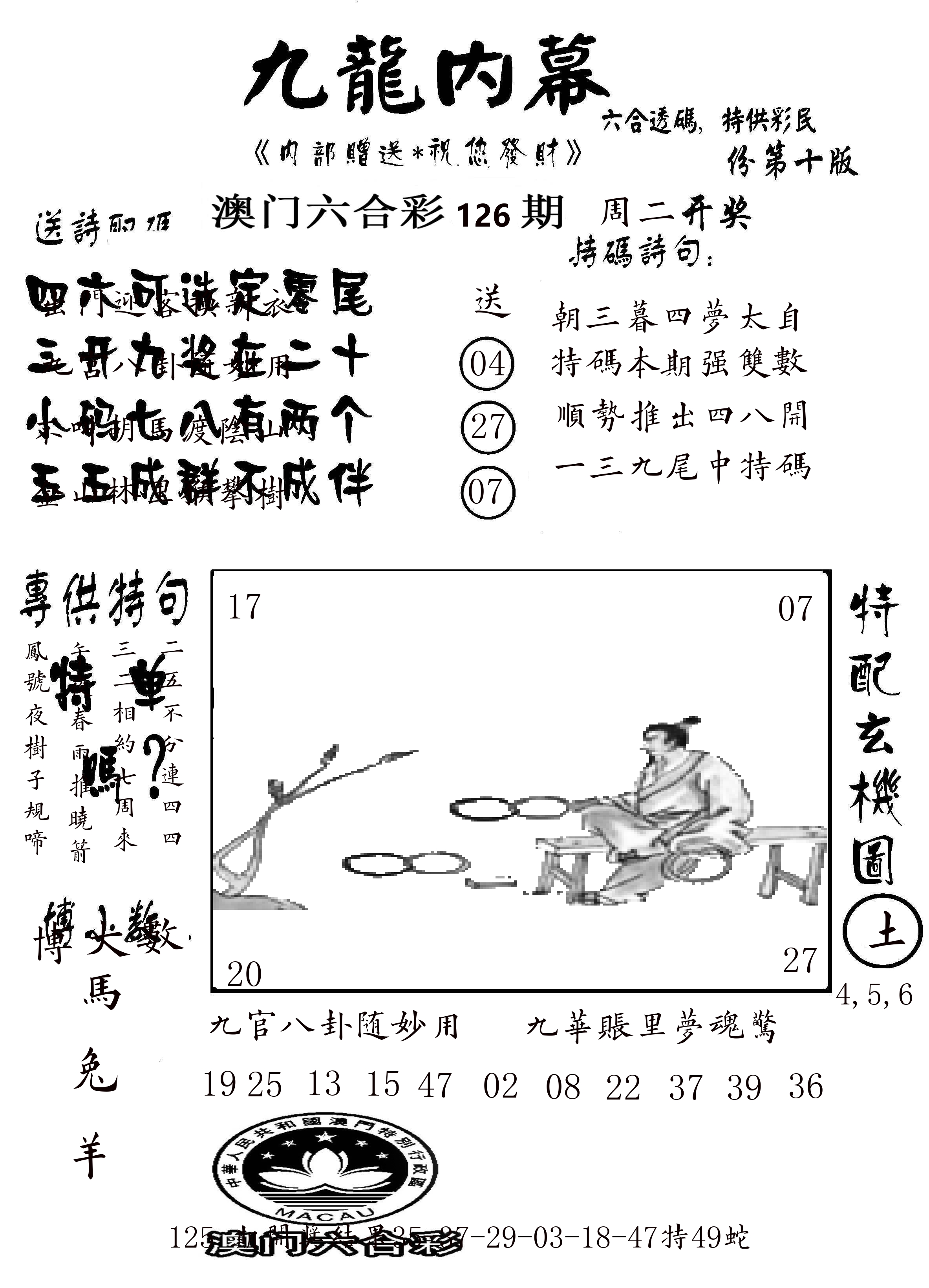 澳门传真2 第126期