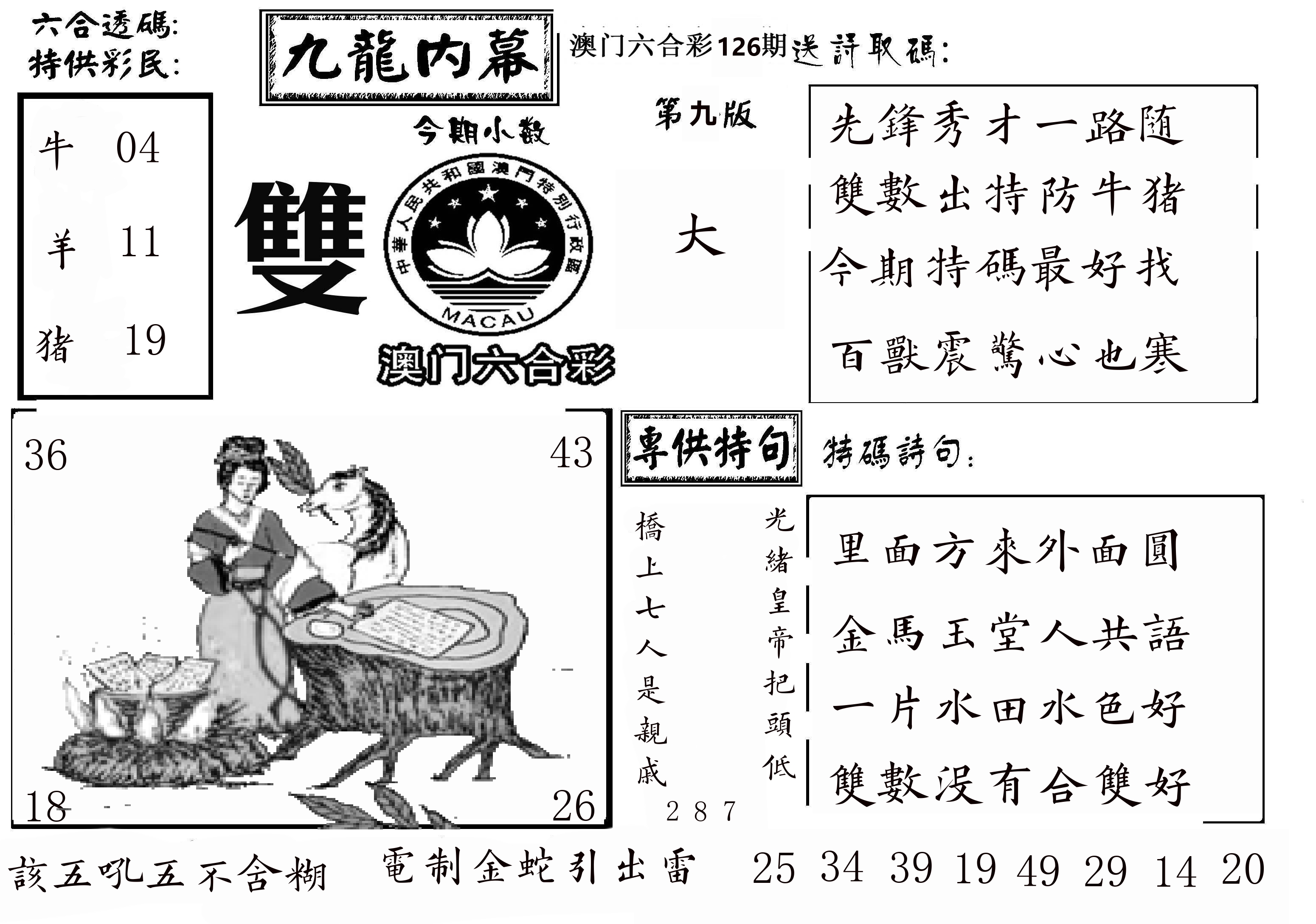澳门传真3 第126期