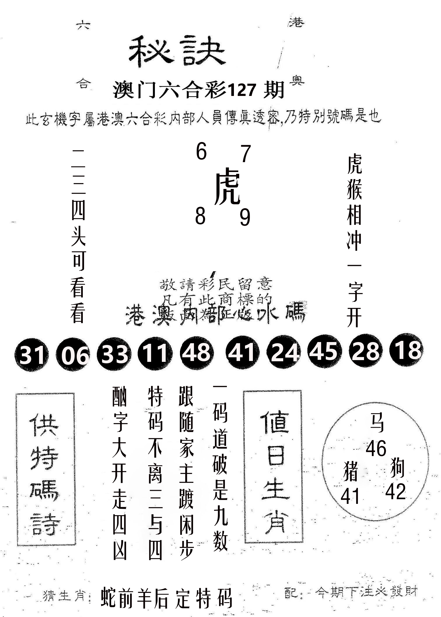 秘决 第127期
