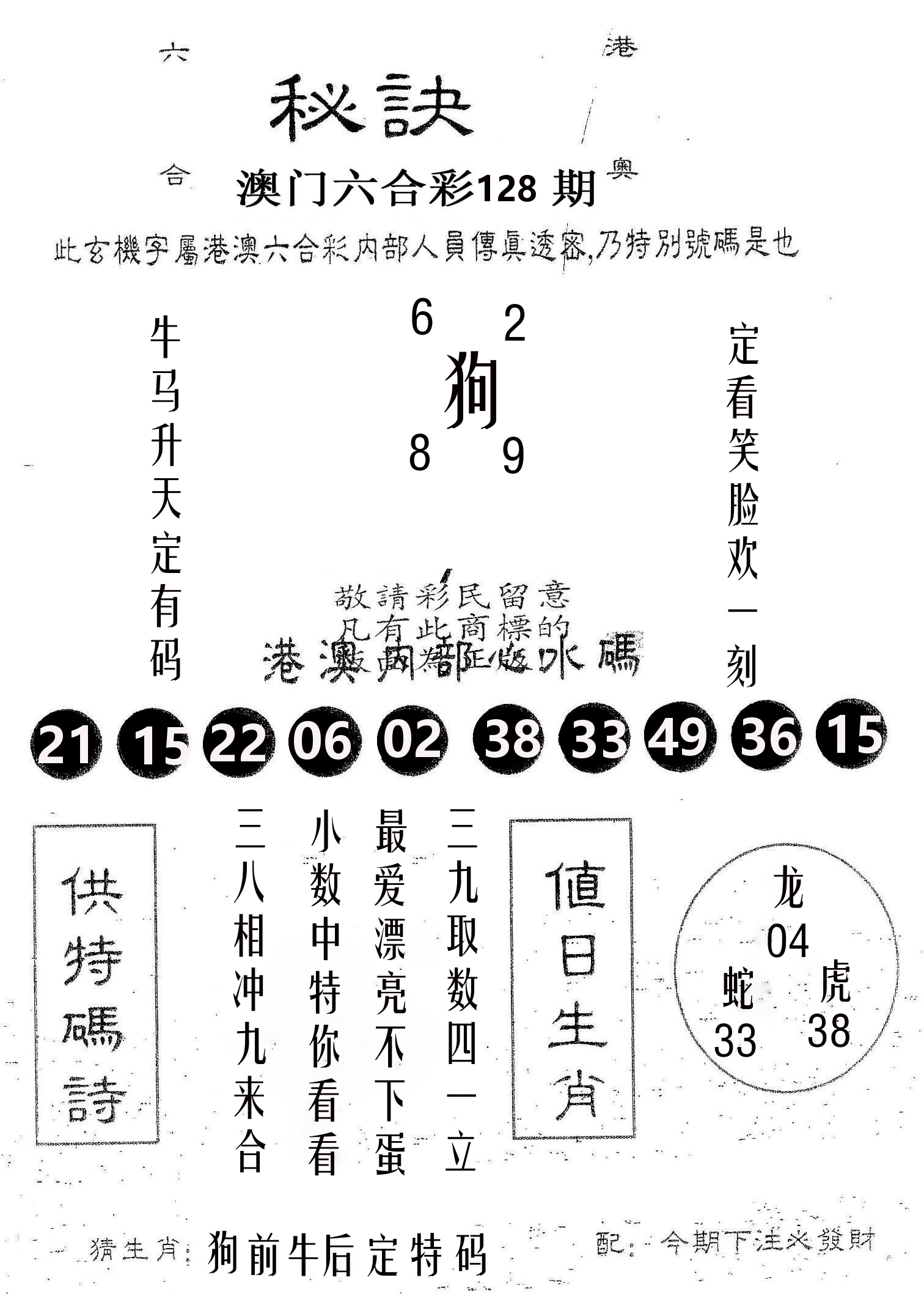 秘决 第128期