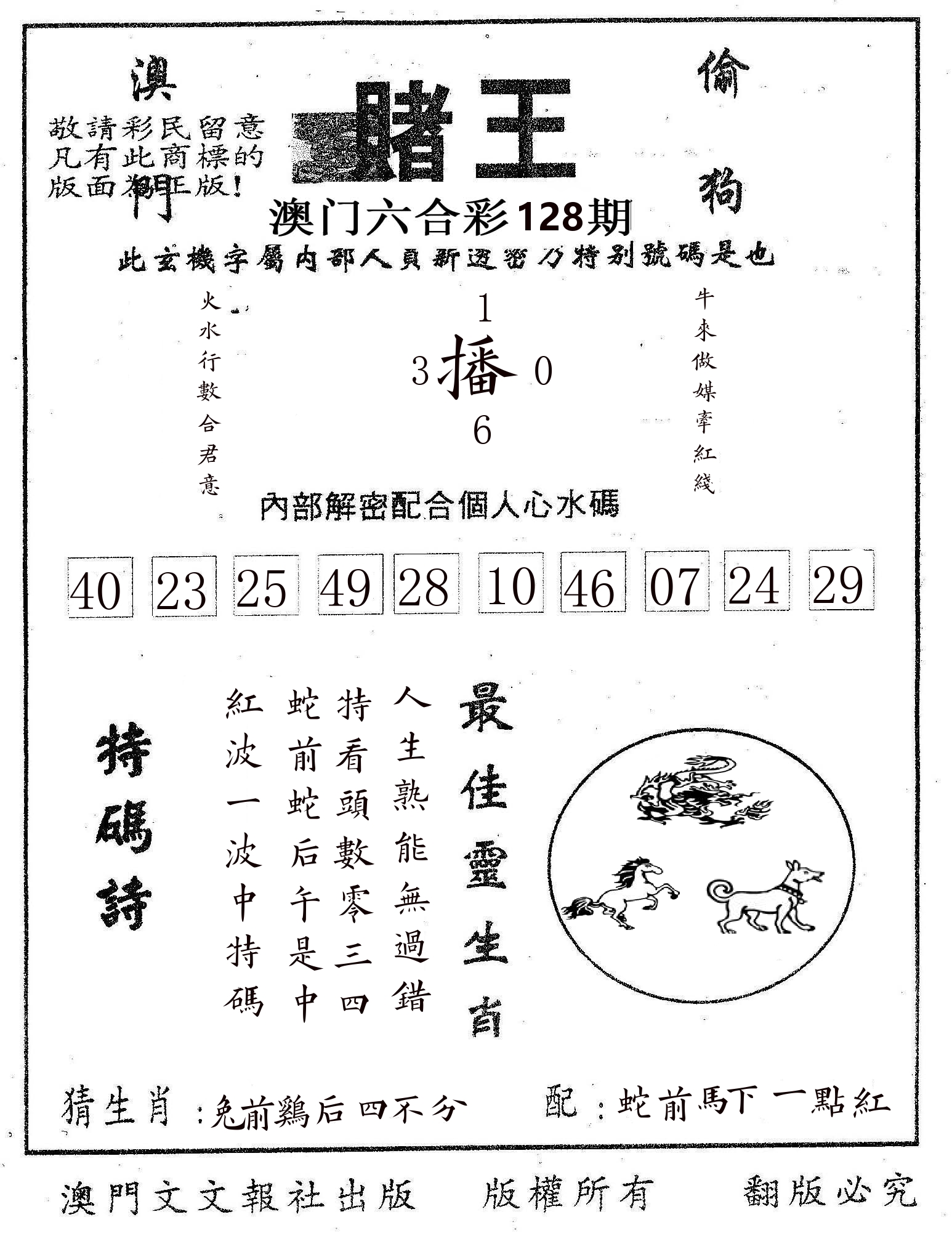 赌王 第128期