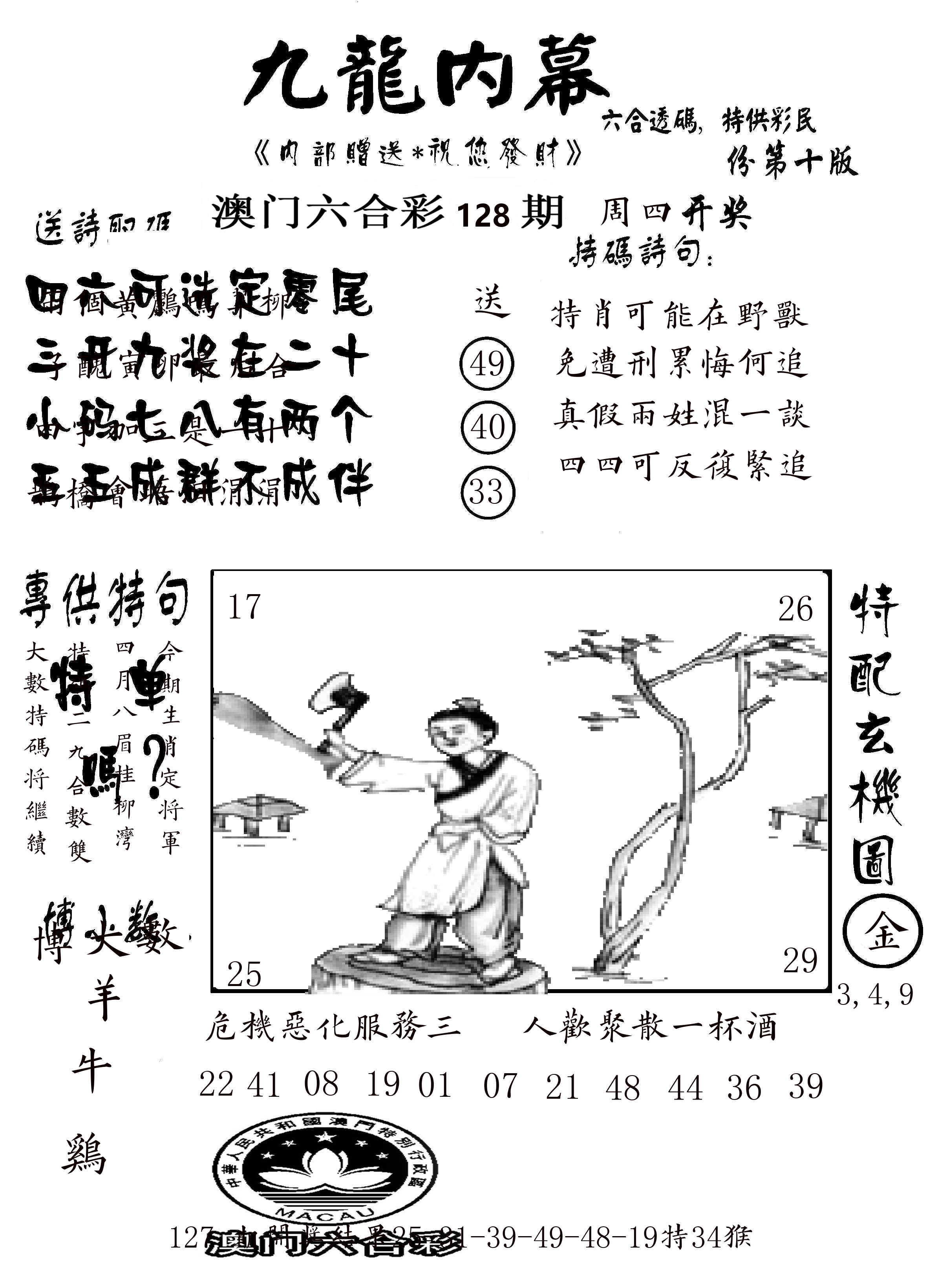 澳门传真2 第128期