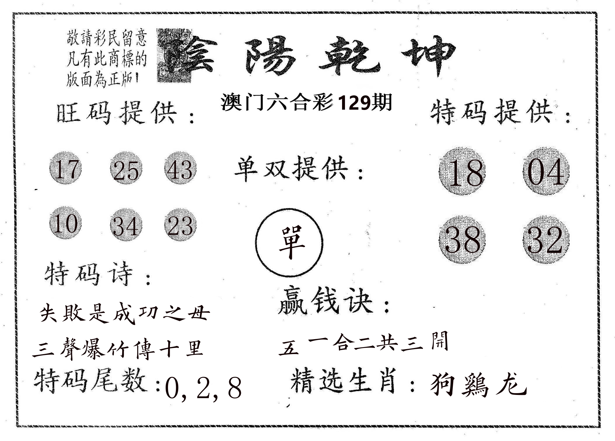 阴阳乾坤 第129期