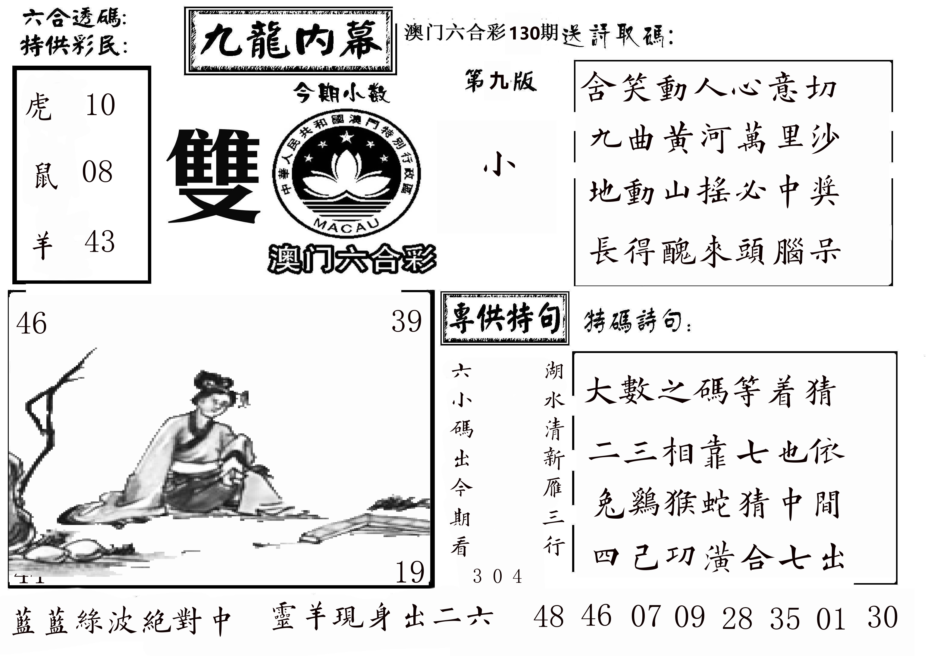 澳门传真3 第130期