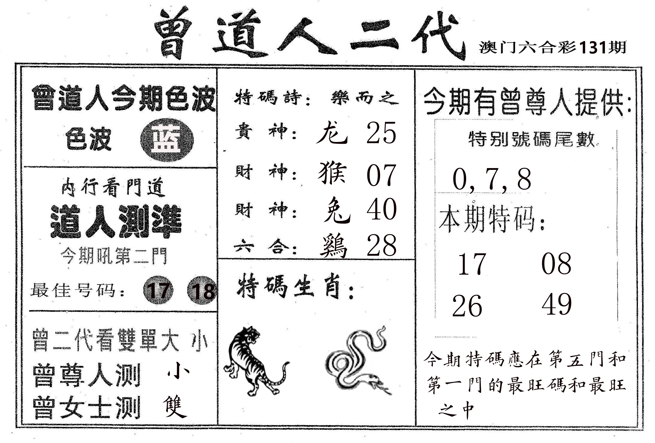 曾二代 第131期