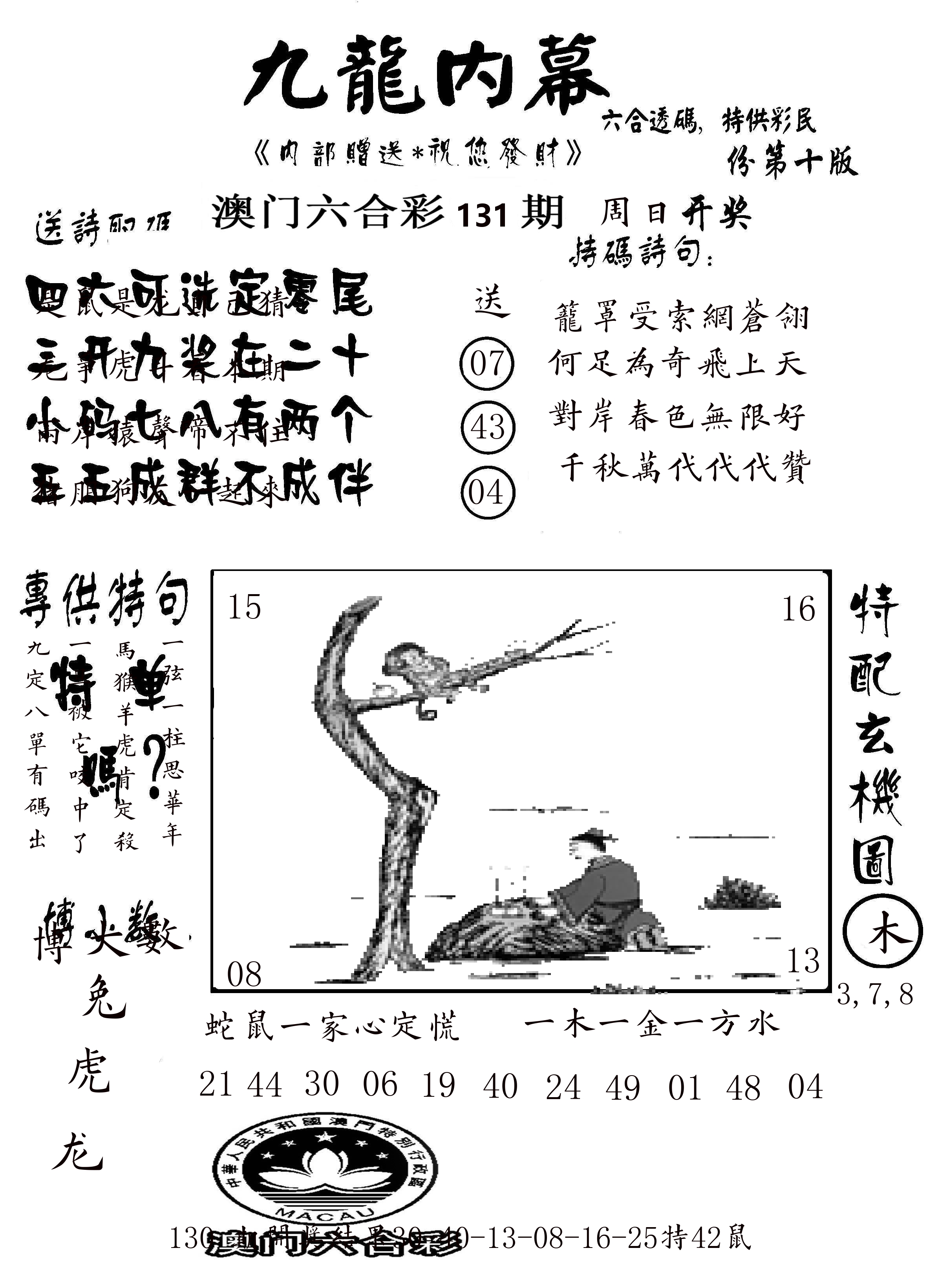 澳门传真2 第131期