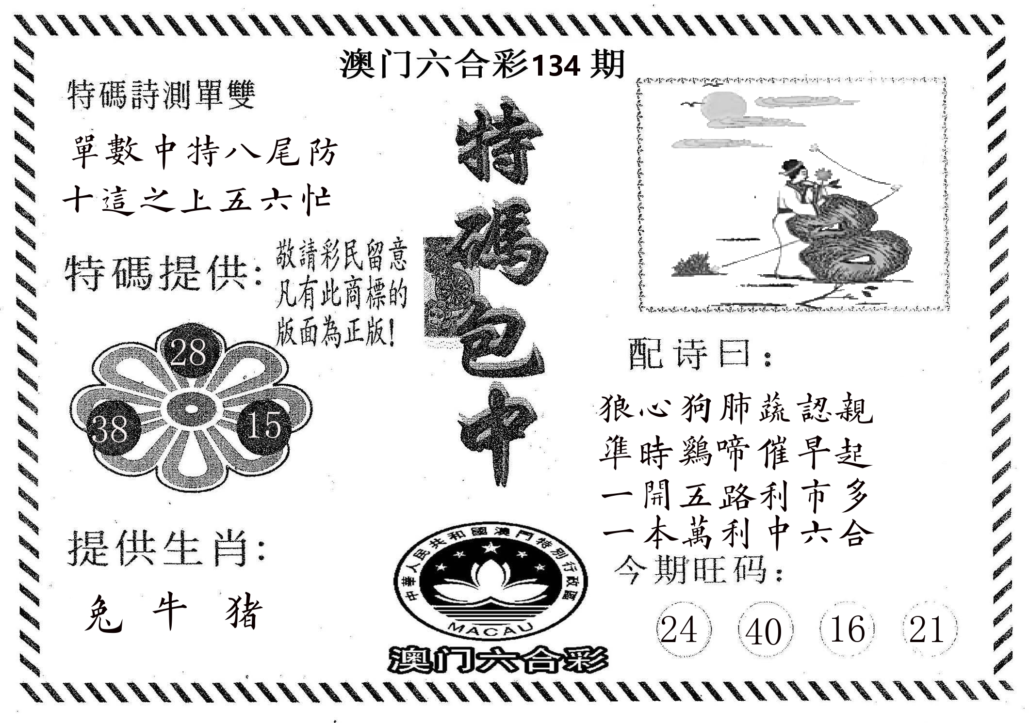 特码包中 第134期