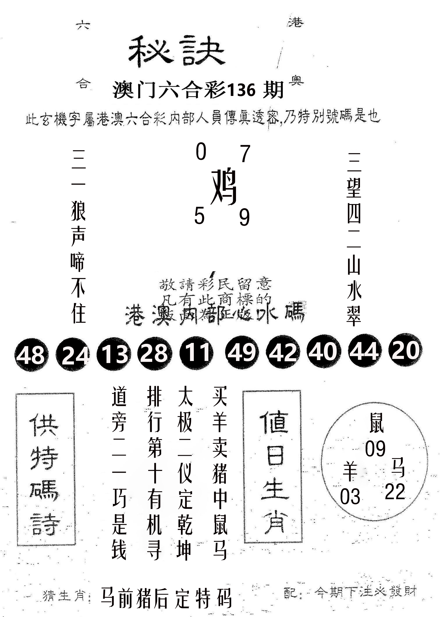 秘决 第136期