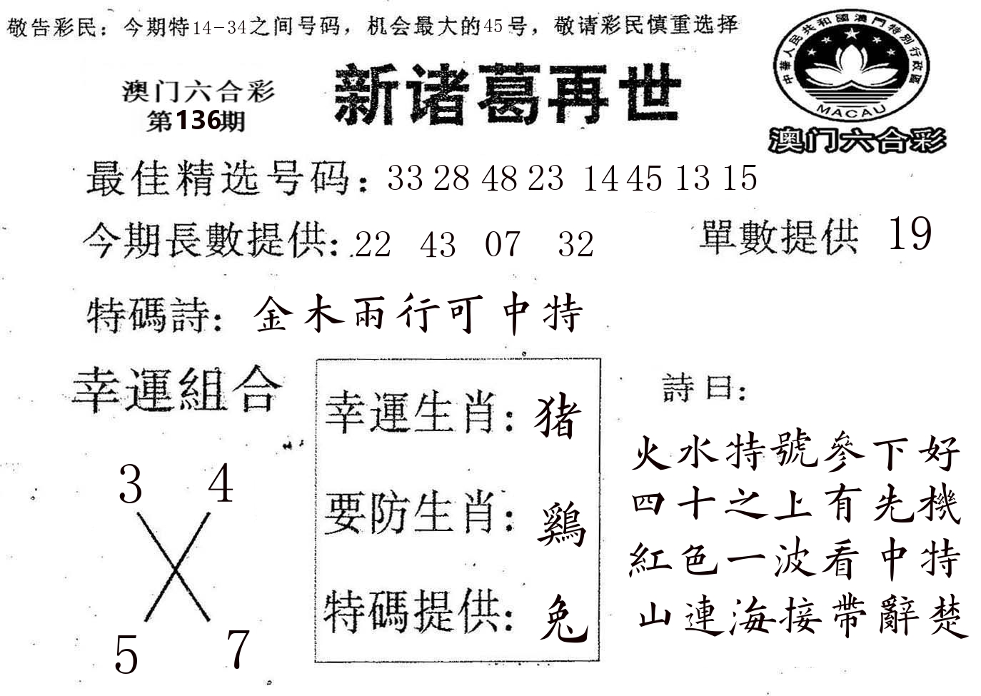 新诸葛 第136期