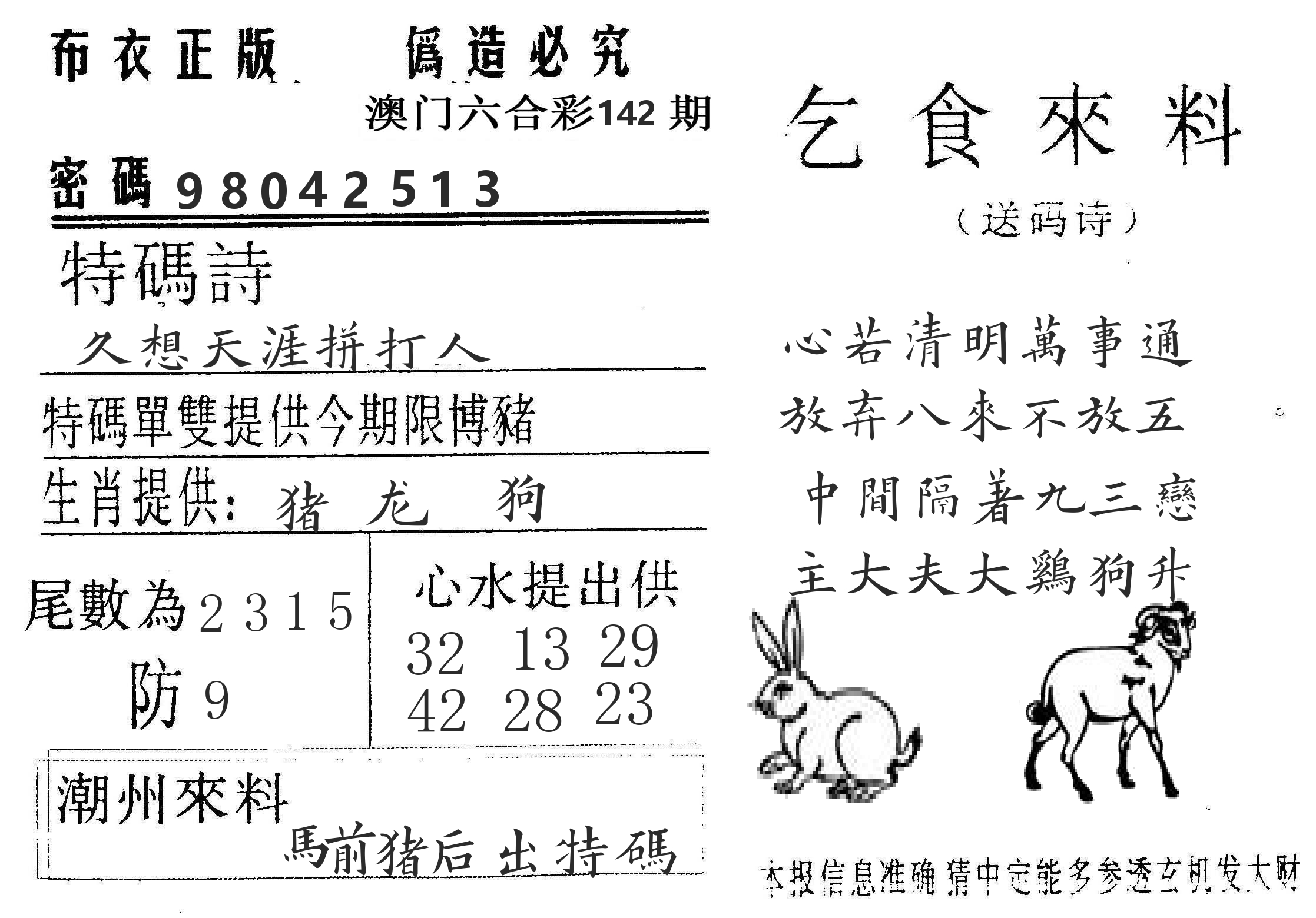 千禧码王 第142期