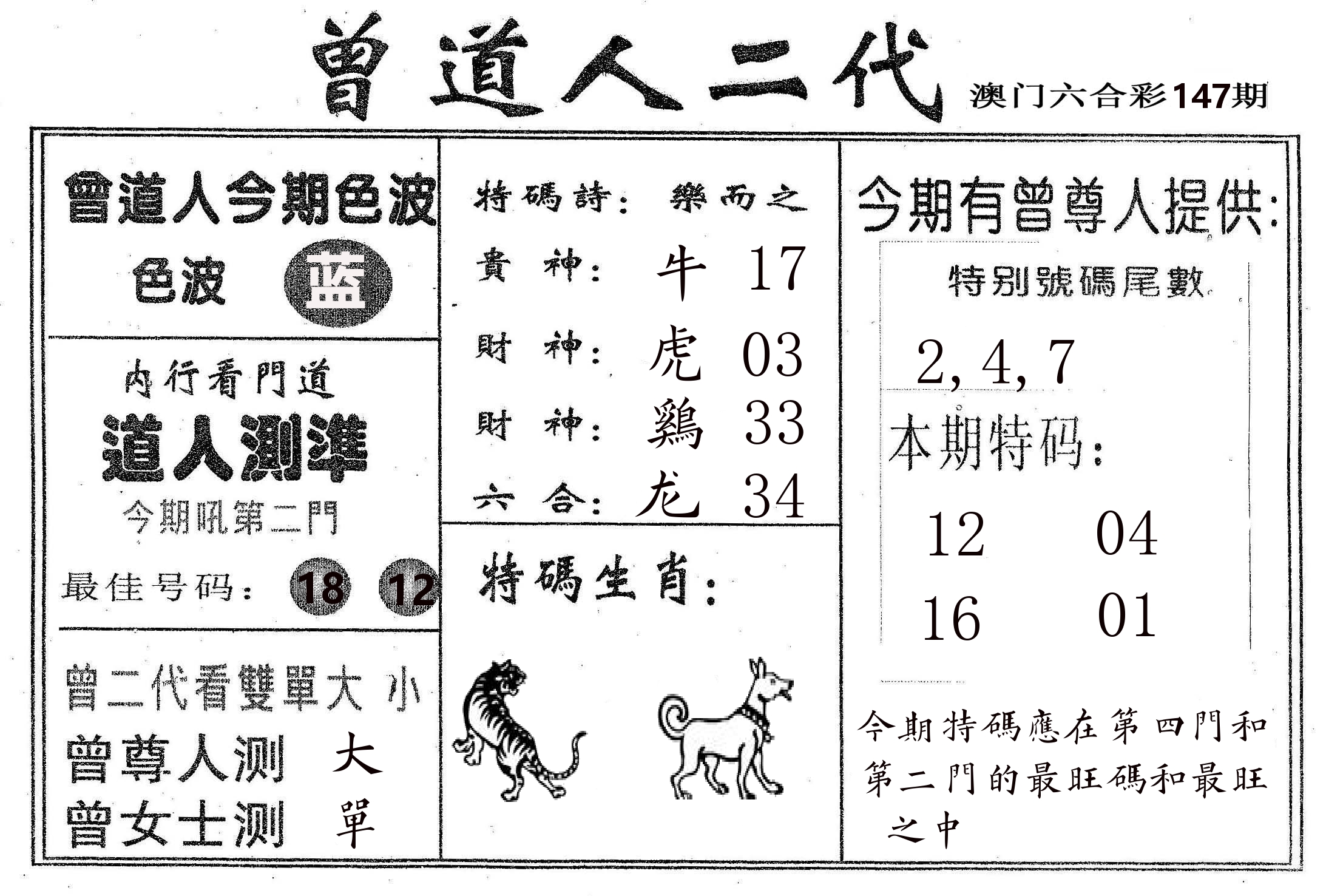 曾二代 第147期