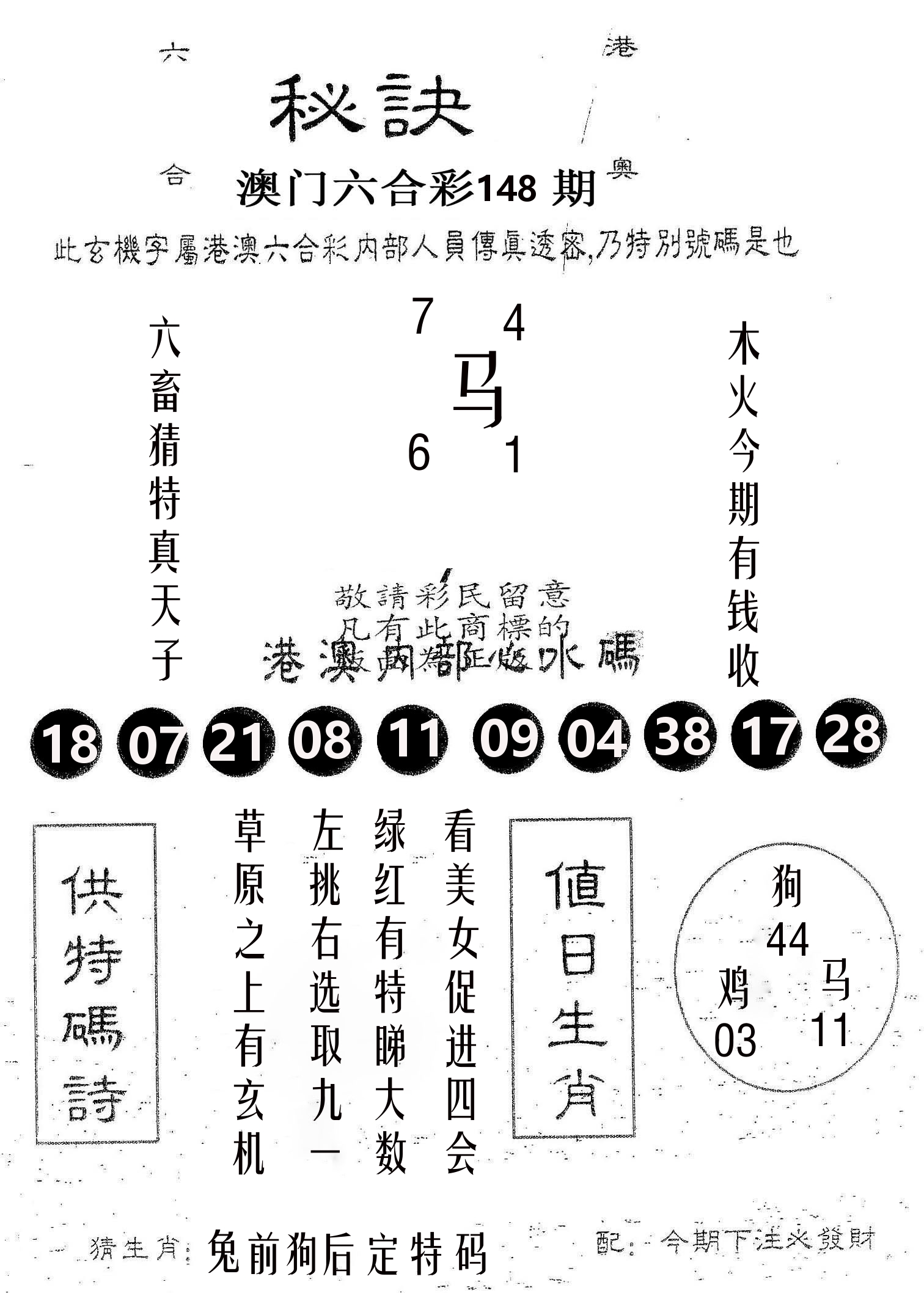 秘决 第148期