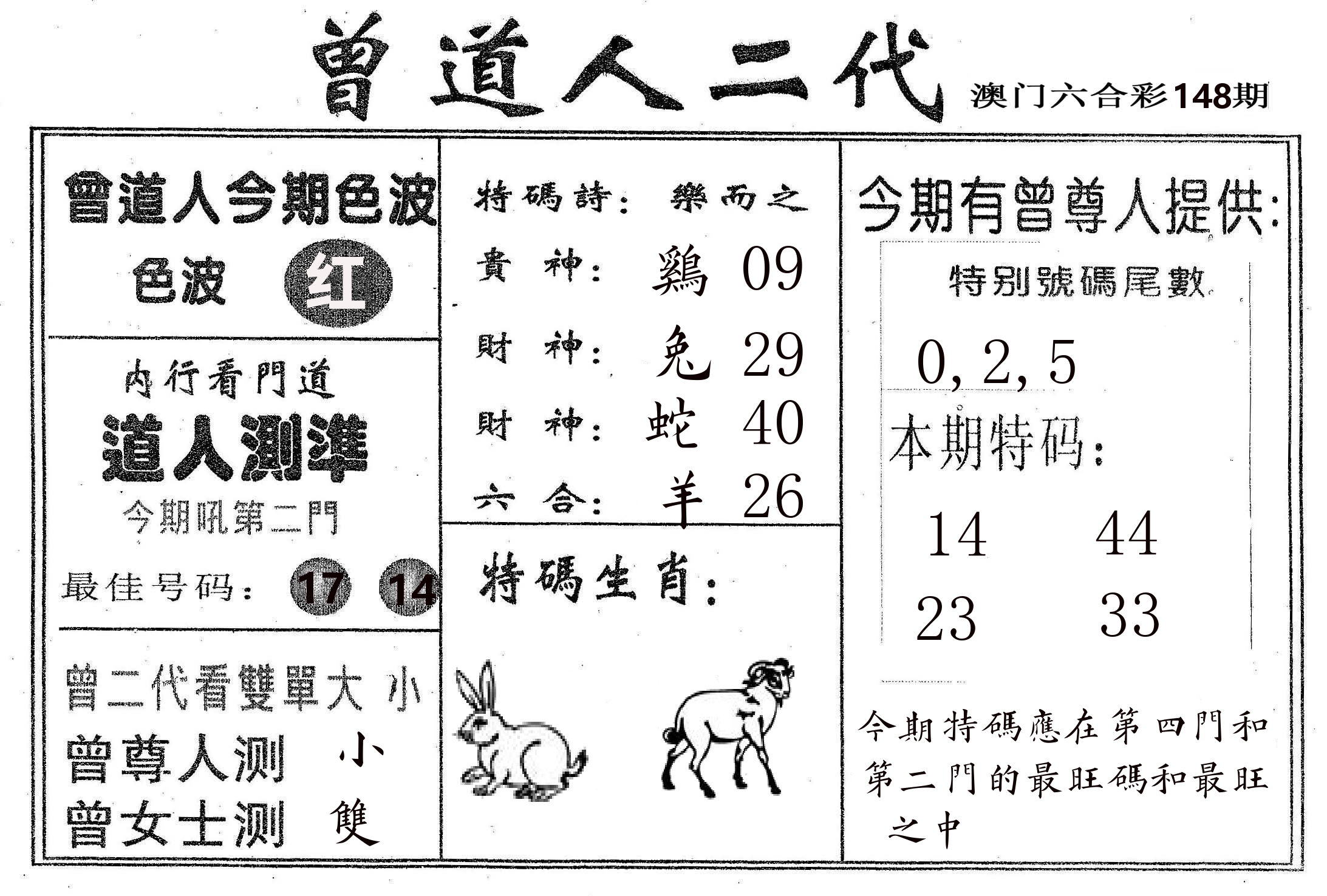 曾二代 第148期
