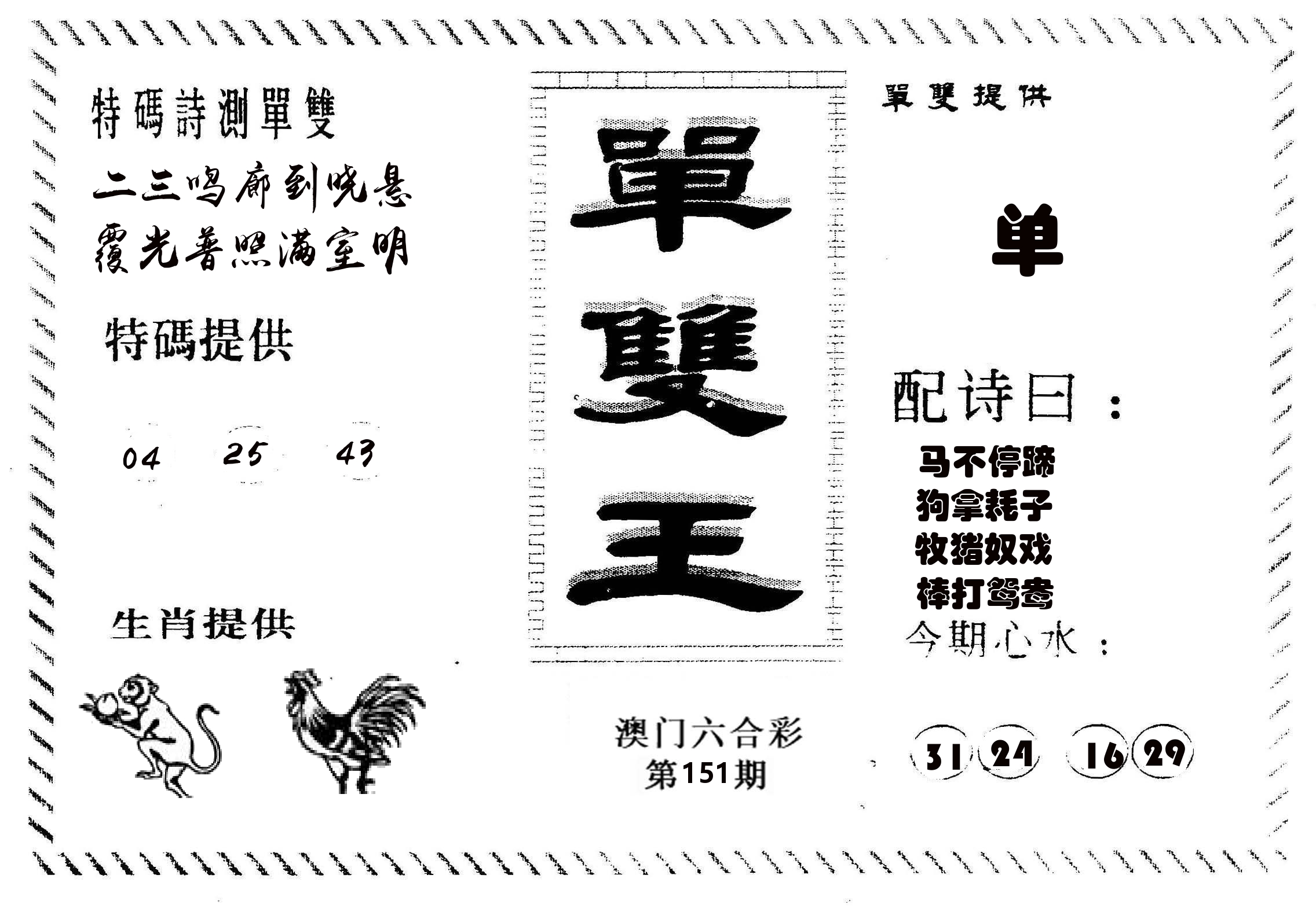 单双王B 第151期