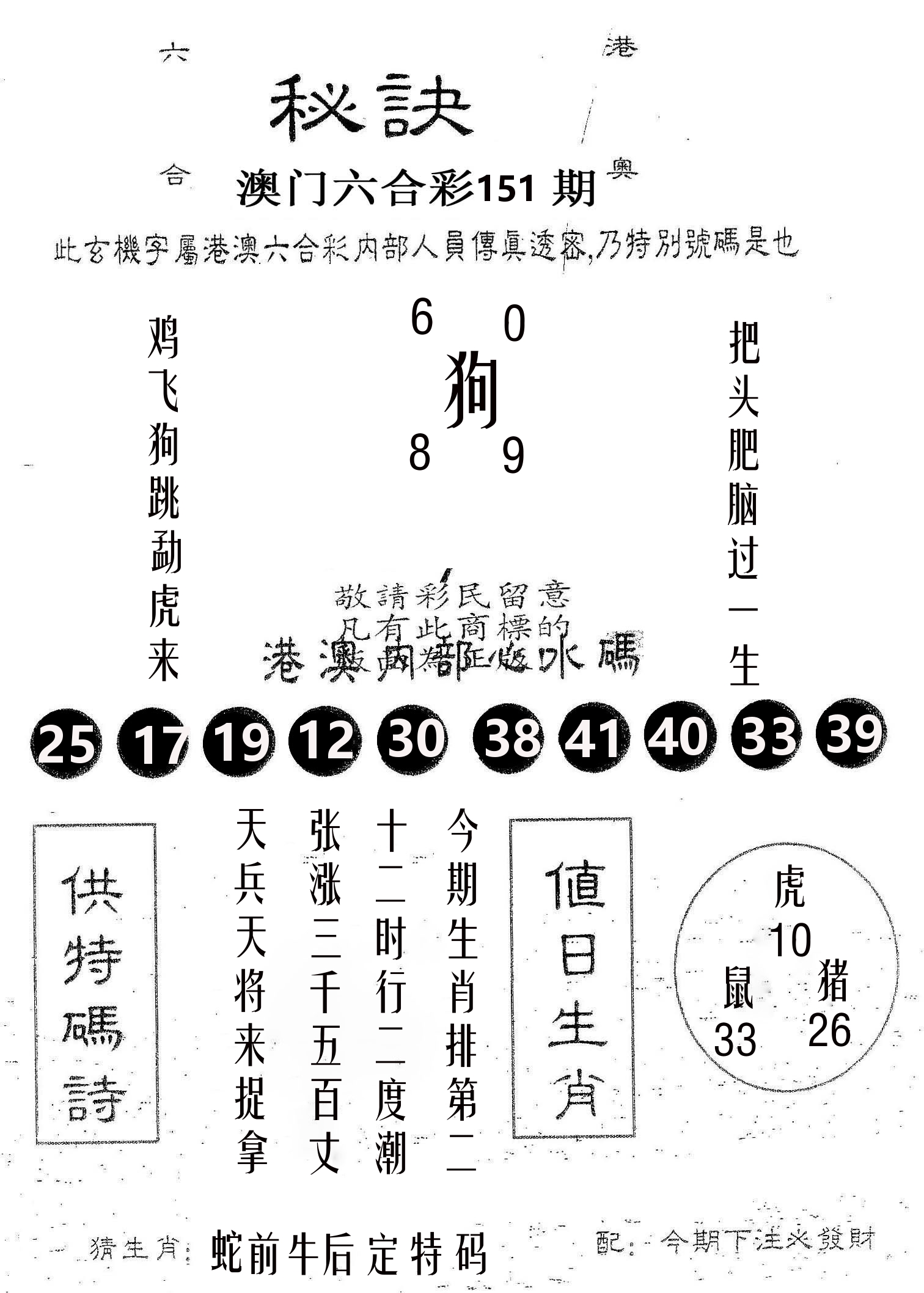 秘决 第151期