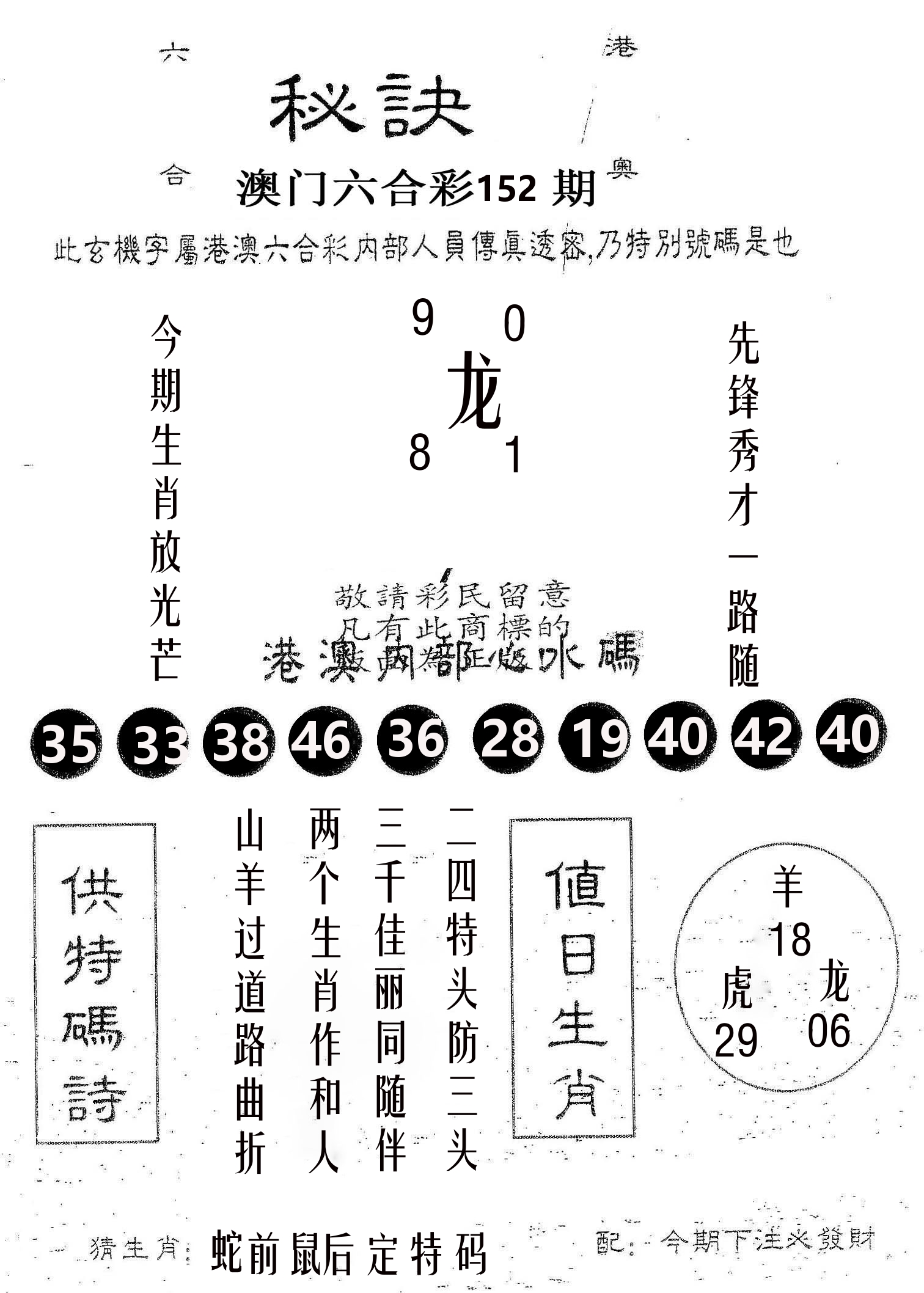 秘决 第152期