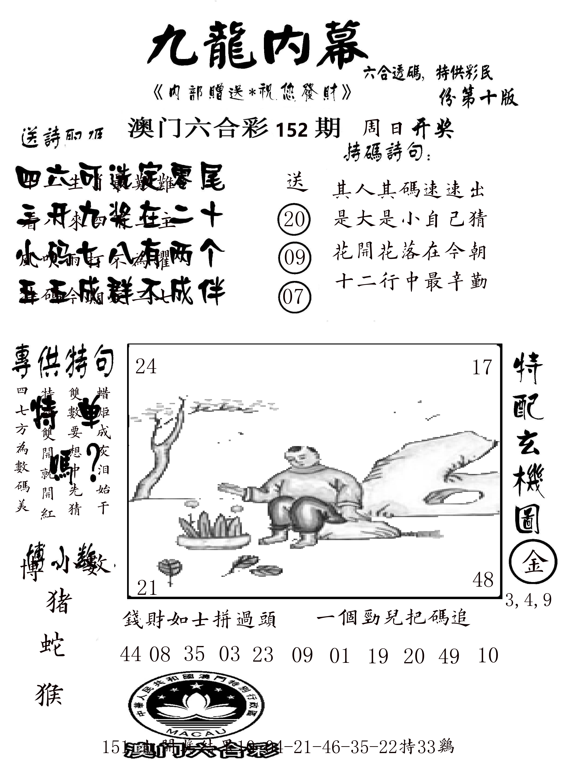 澳门传真2 第152期