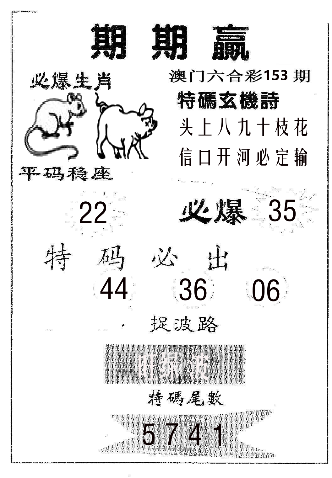 期期赢 第153期