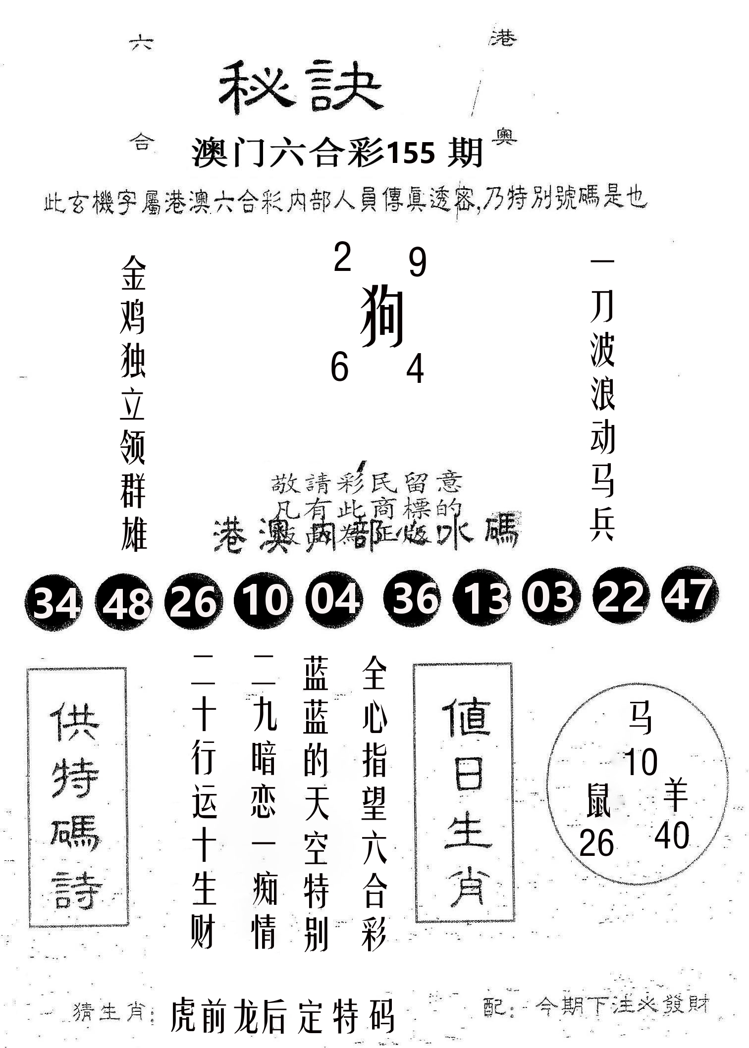 秘决 第155期