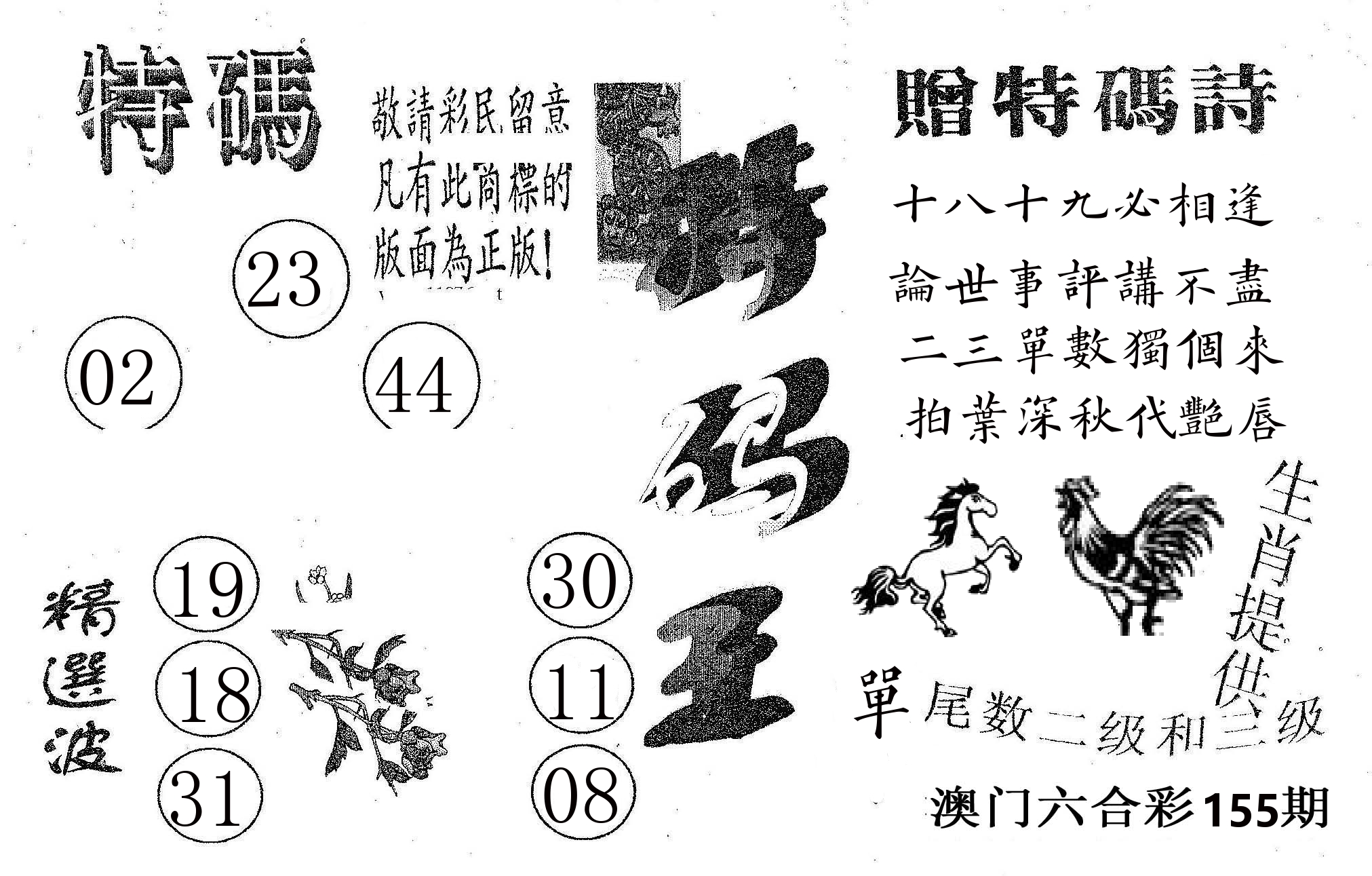 特码王A 第155期