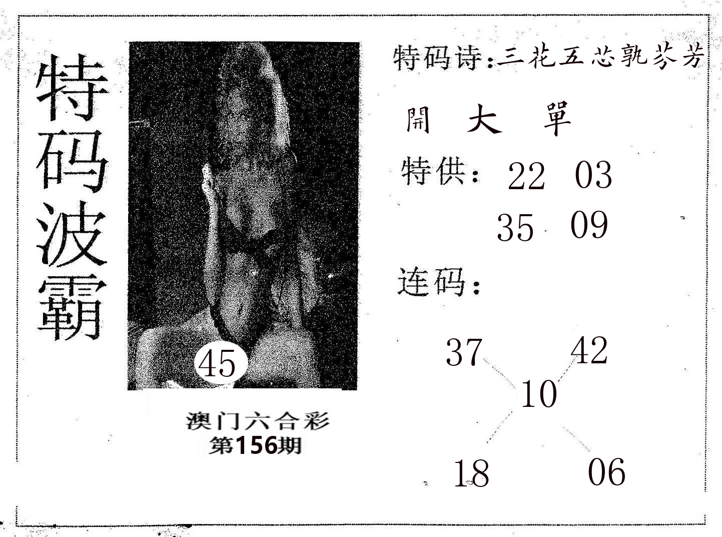 特码波霸 第156期